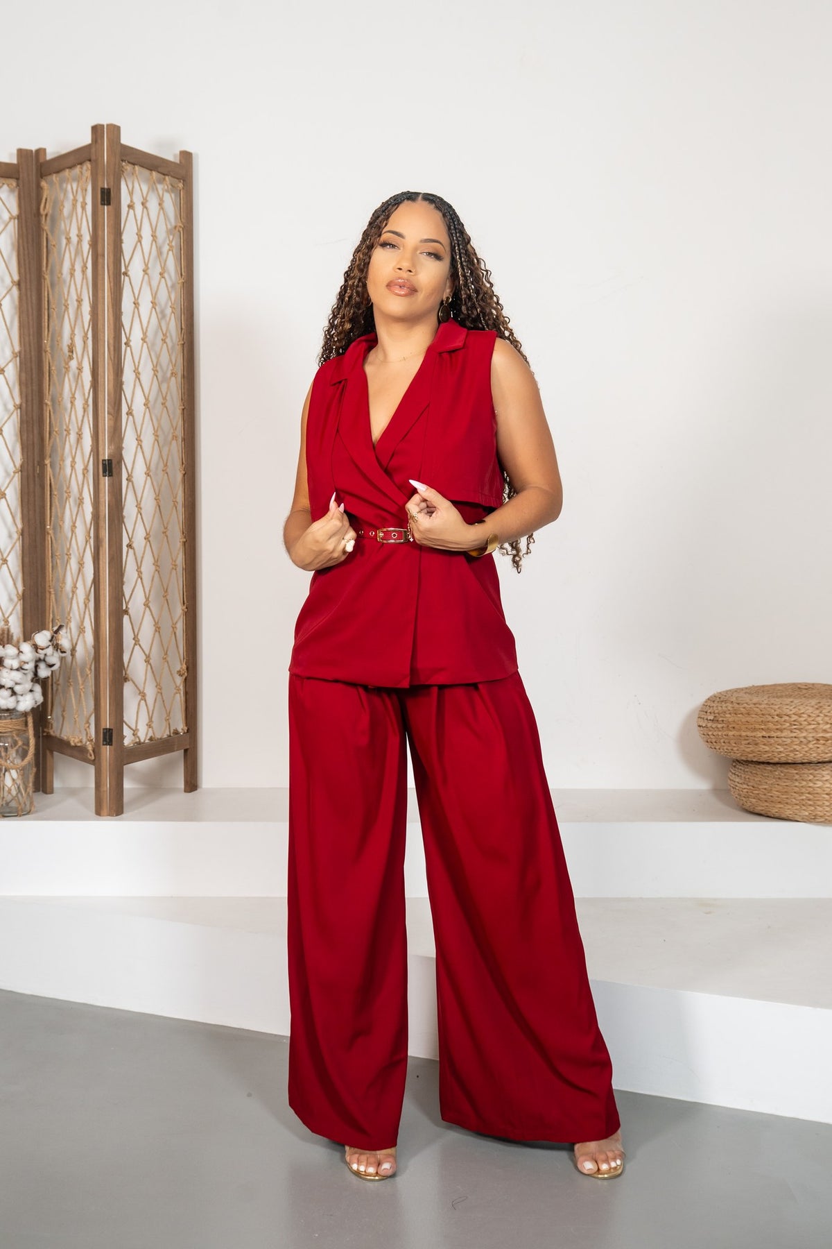 Rubí - Ensemble gilet trench bordeaux