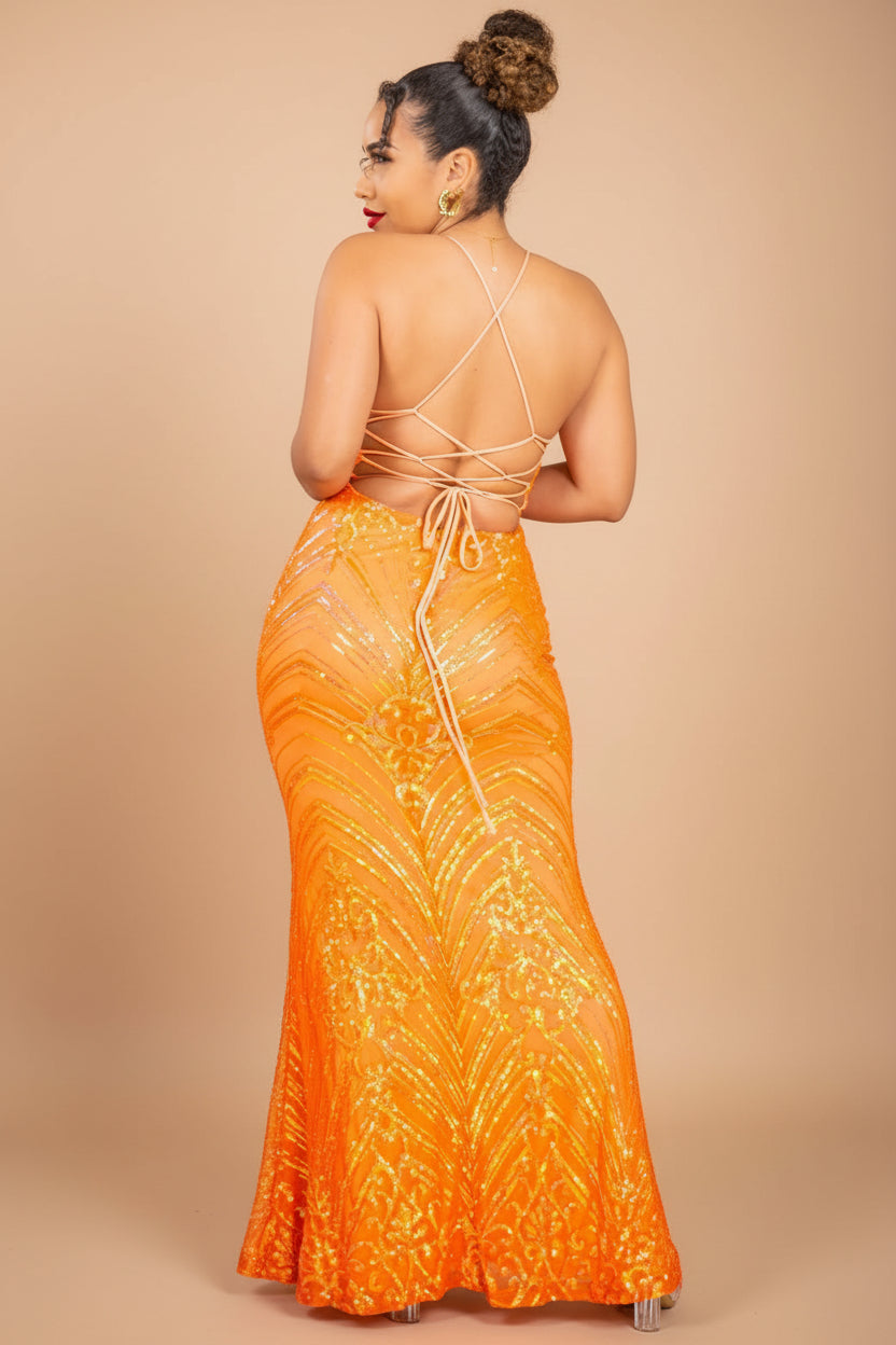 Tangerine Gatsby - Robe longue orange