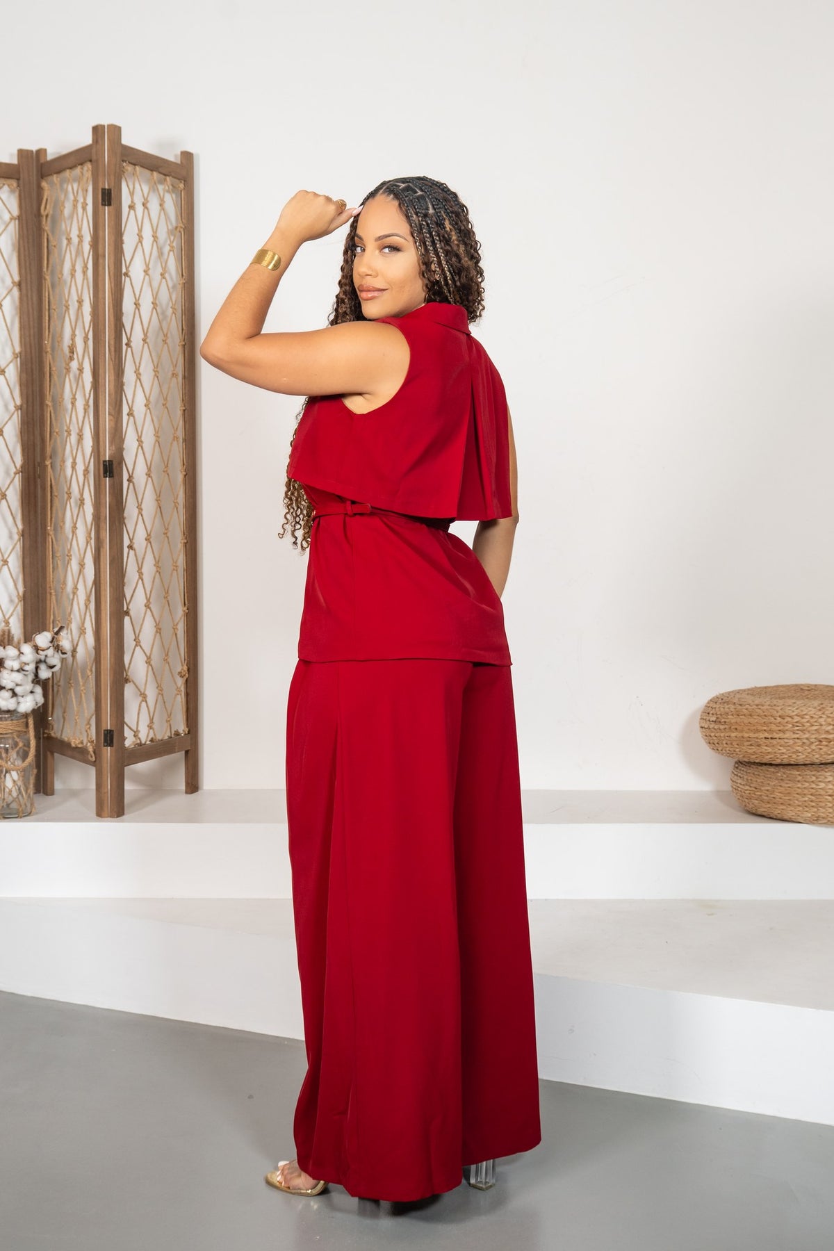 Rubí - Ensemble gilet trench bordeaux