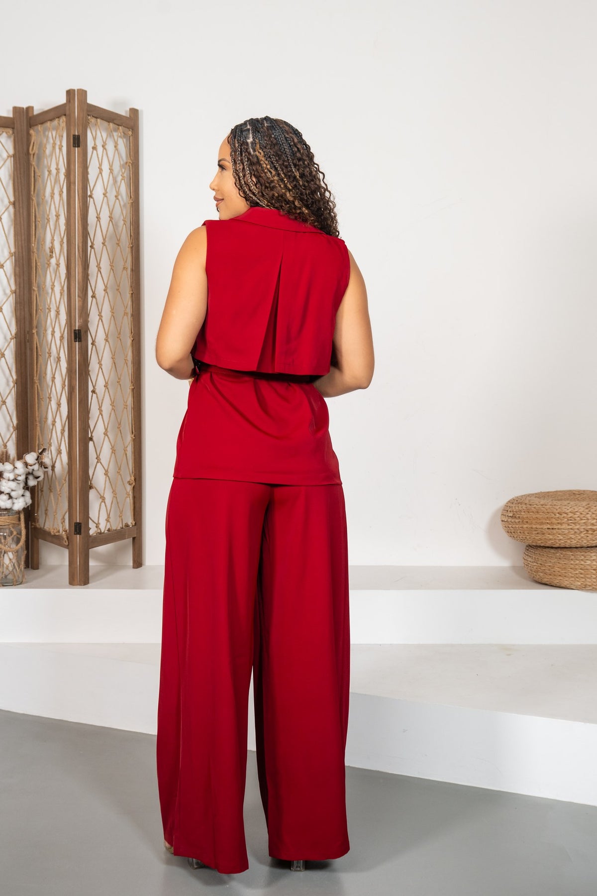 Rubí - Ensemble gilet trench bordeaux