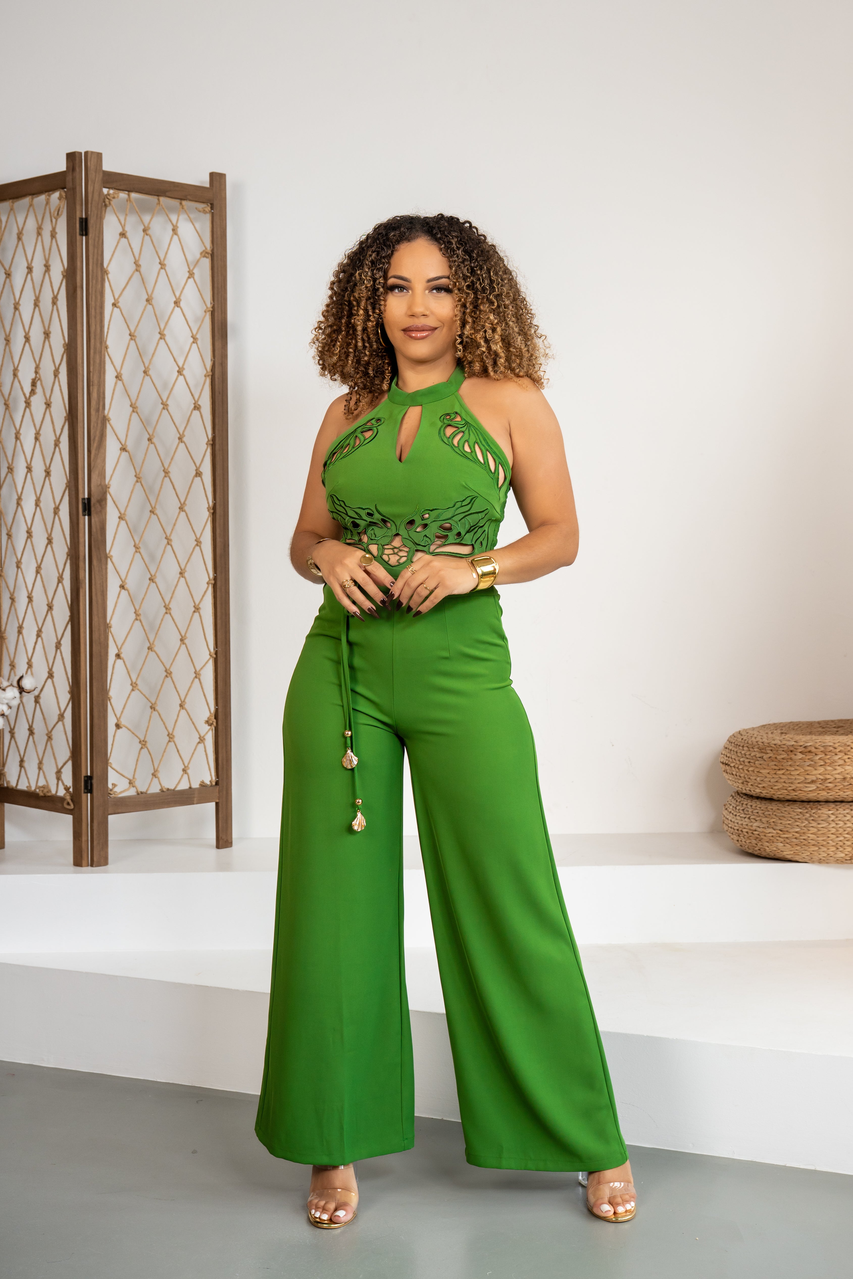 Bold Opening - Combinaison ajourée verte