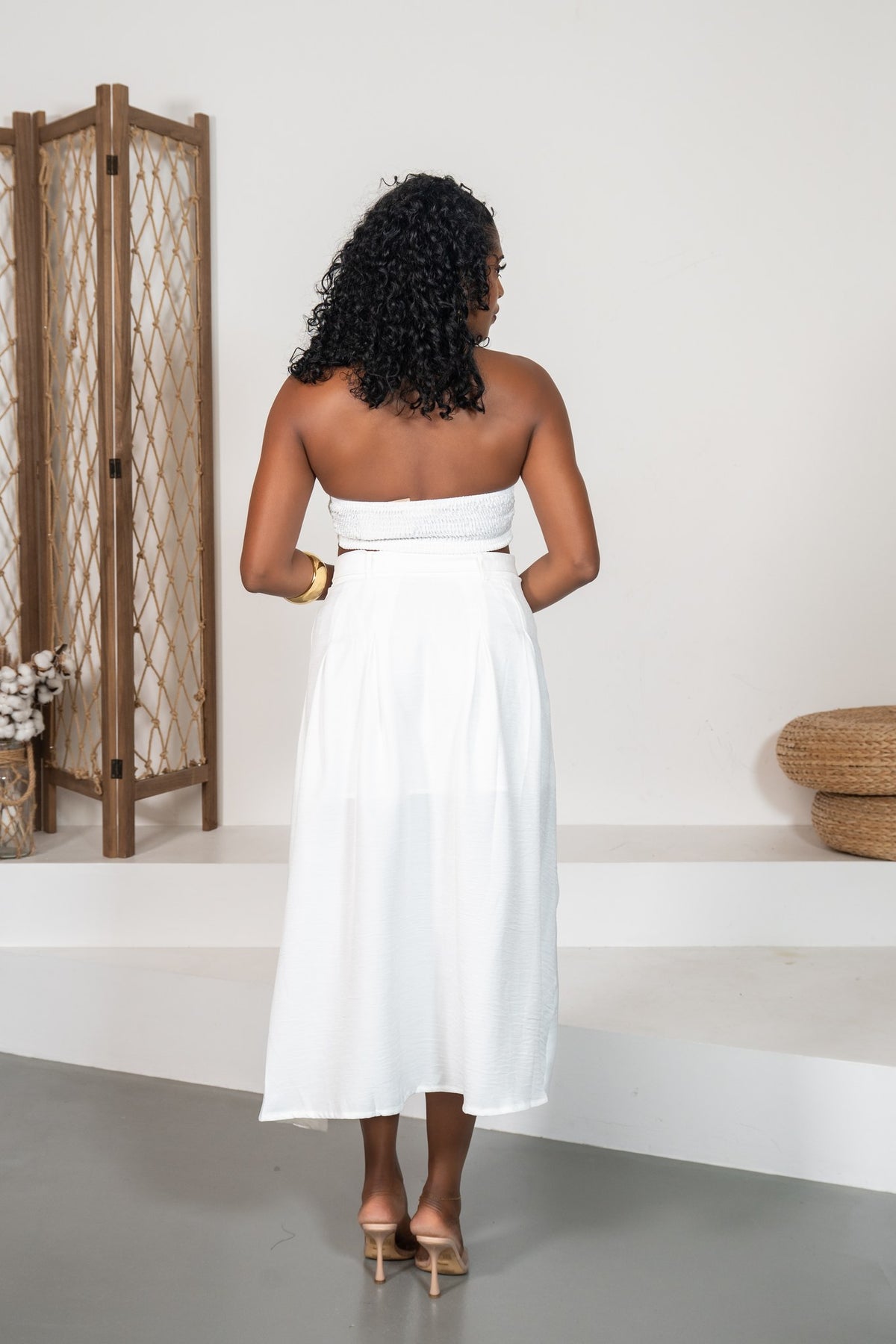 Gaviota - Robe midi chemise blanche