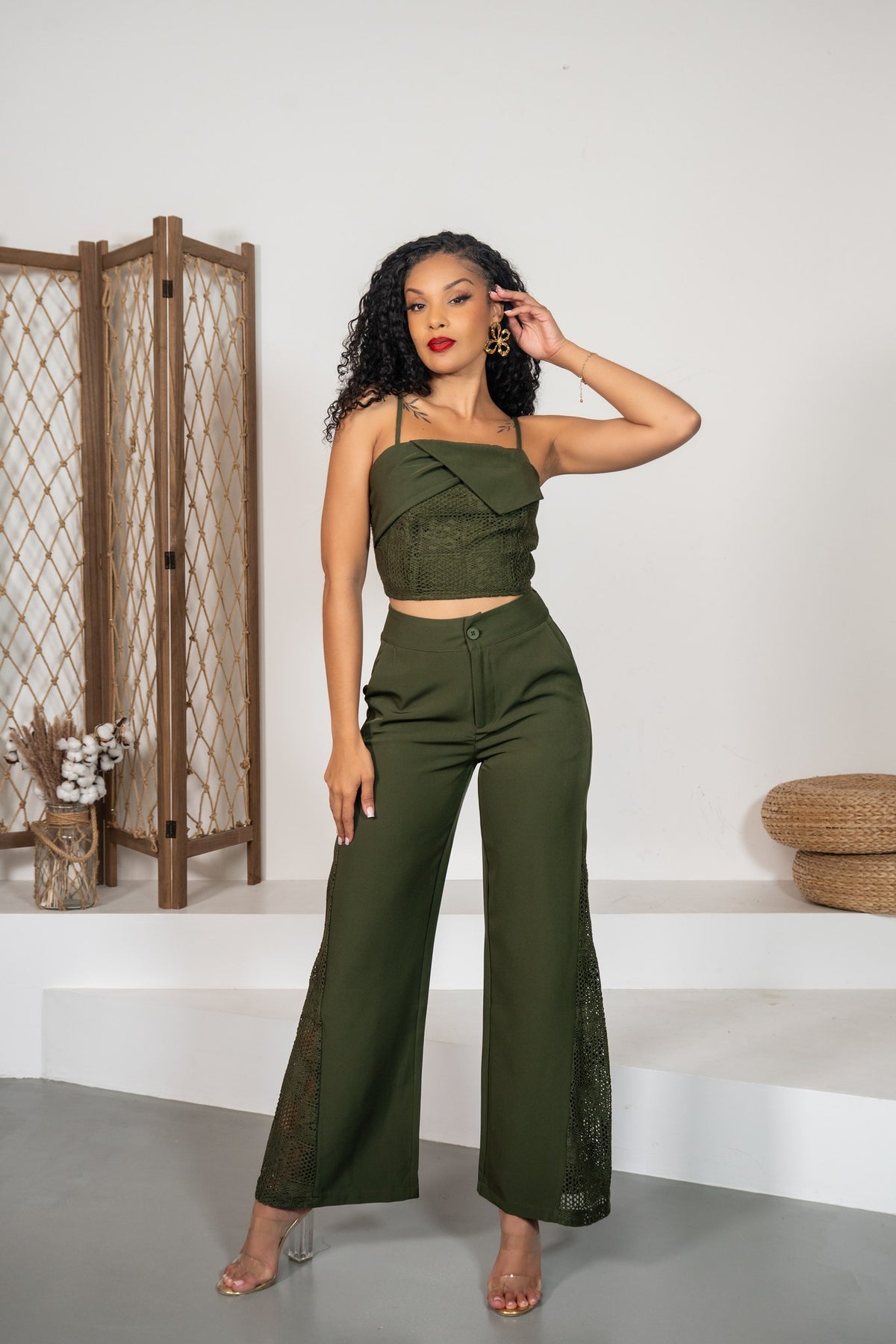 Romero - Ensemble crochet olive