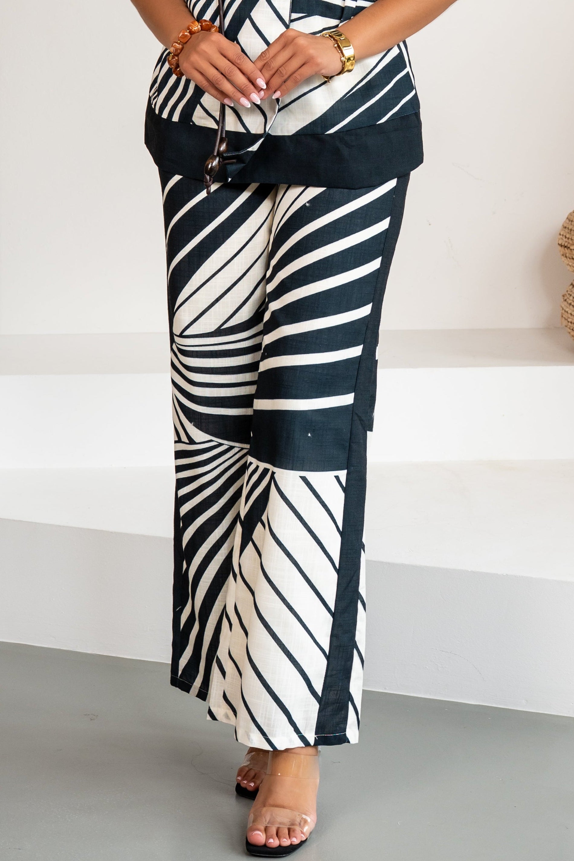 Graphic shape - Top style kimono noir