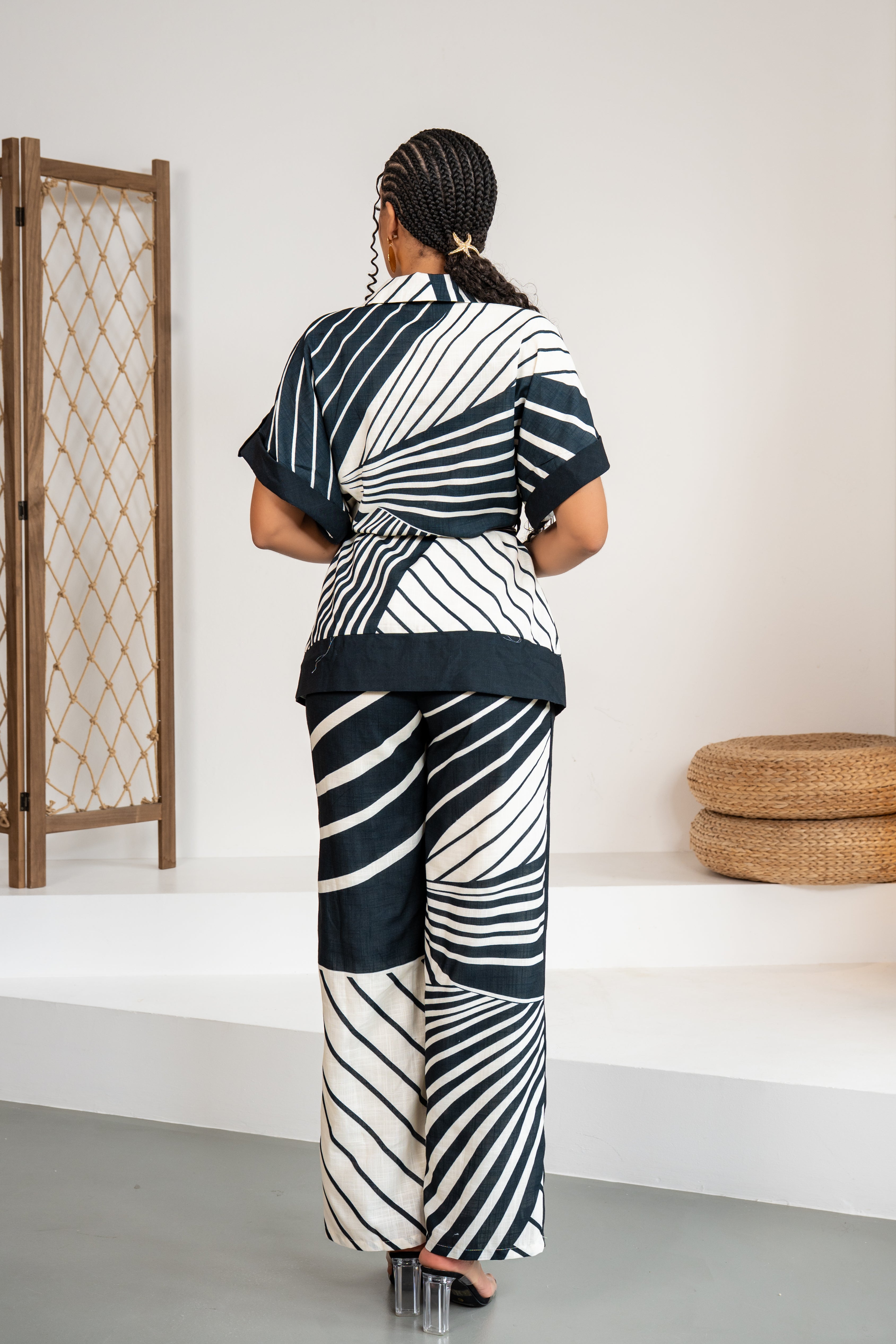 Graphic shape - Top style kimono noir