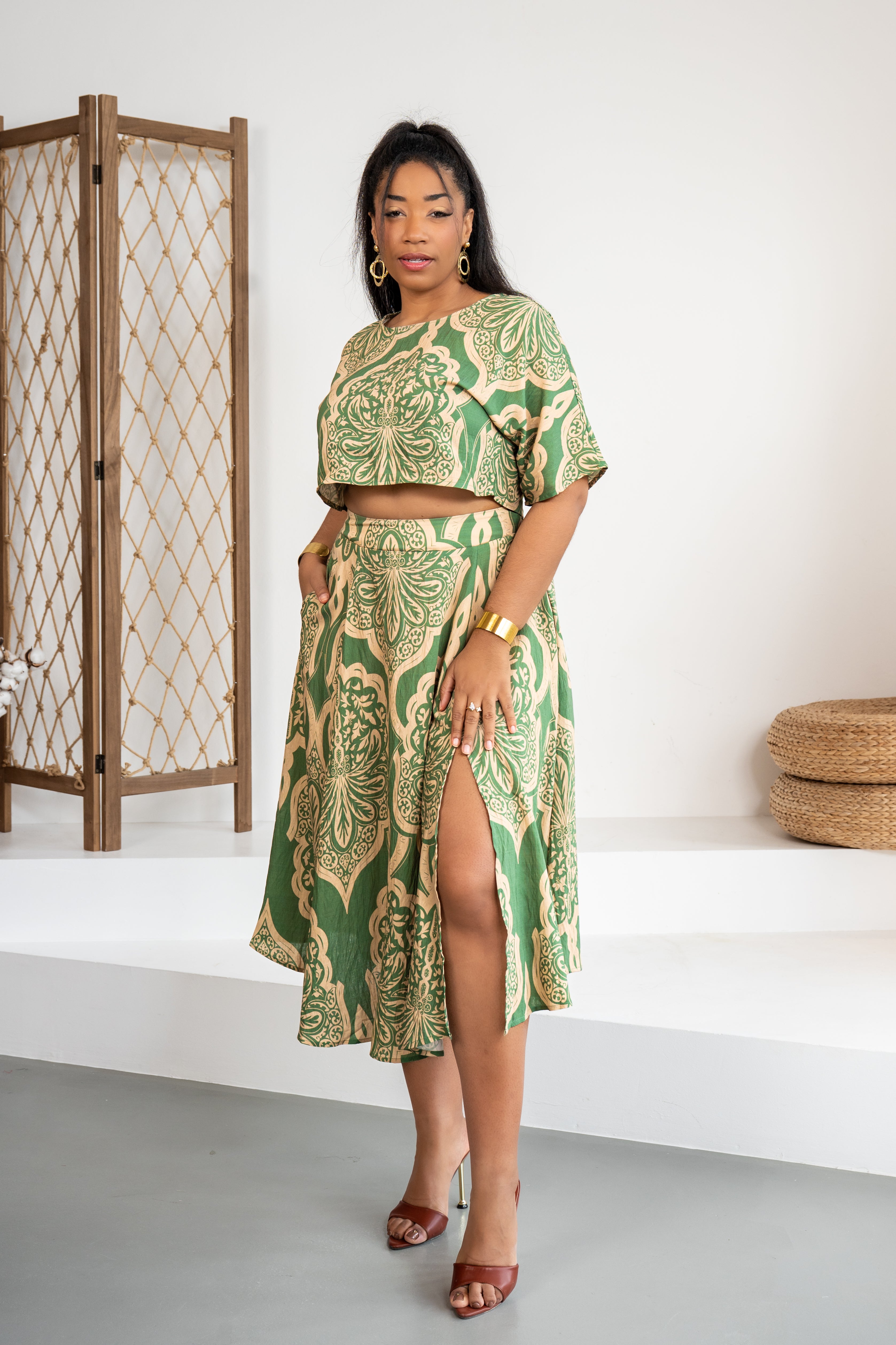 Green Motion - Ensemble jupe kaki