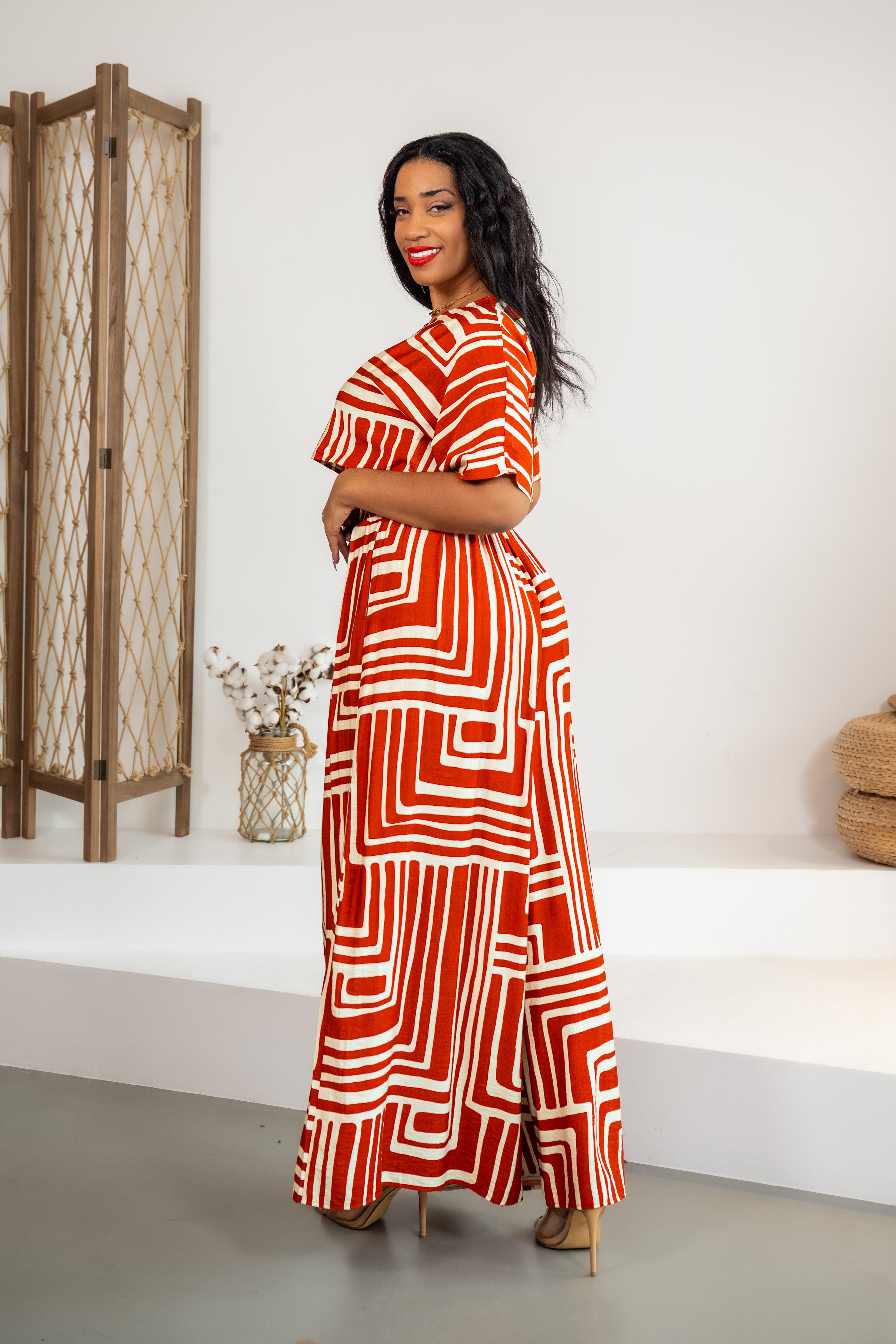 PANTALON Shape theory ROUGE