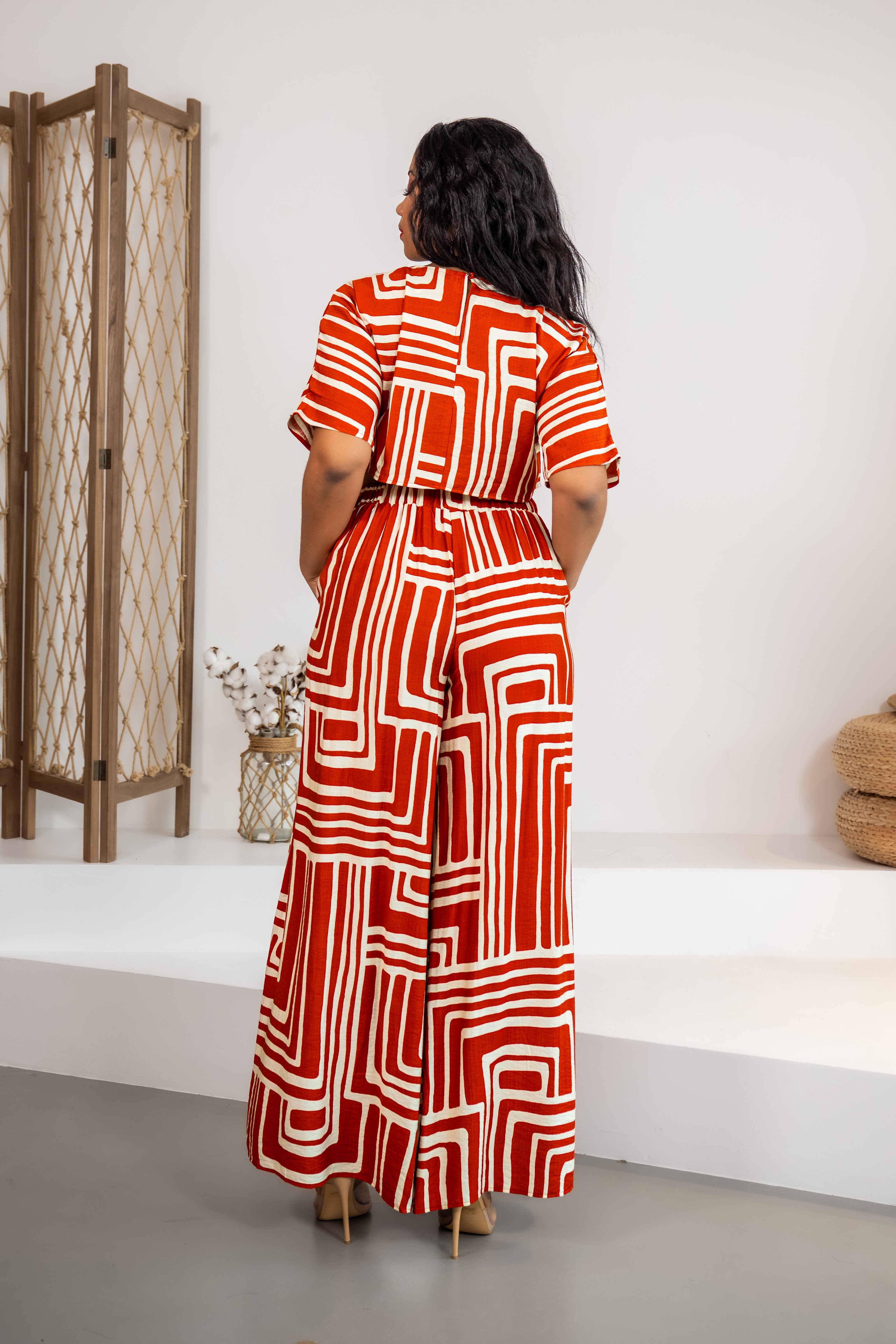 PANTALON Shape theory ROUGE