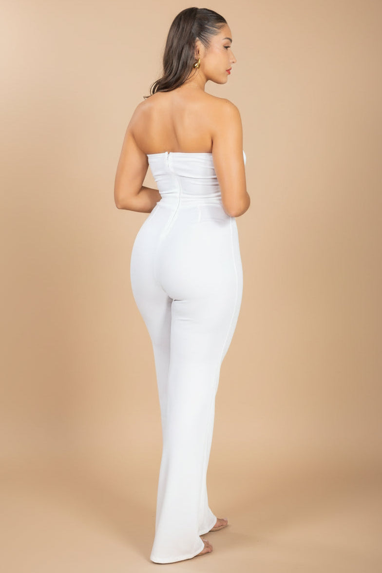 Luxe Gleam - Combinaison Pantalon Blanche