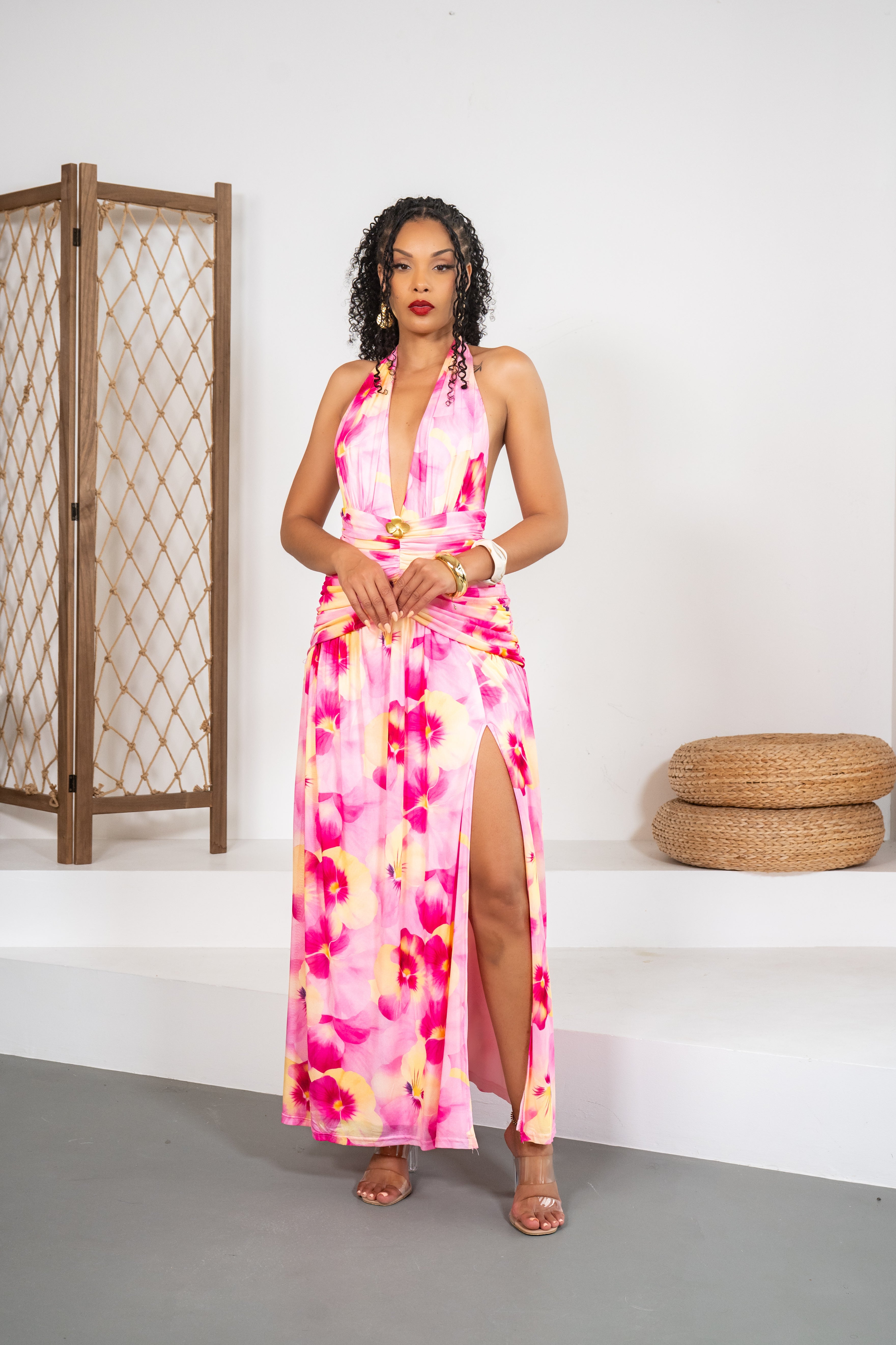 Pastel Harmony - Robe longue pastel fleurie