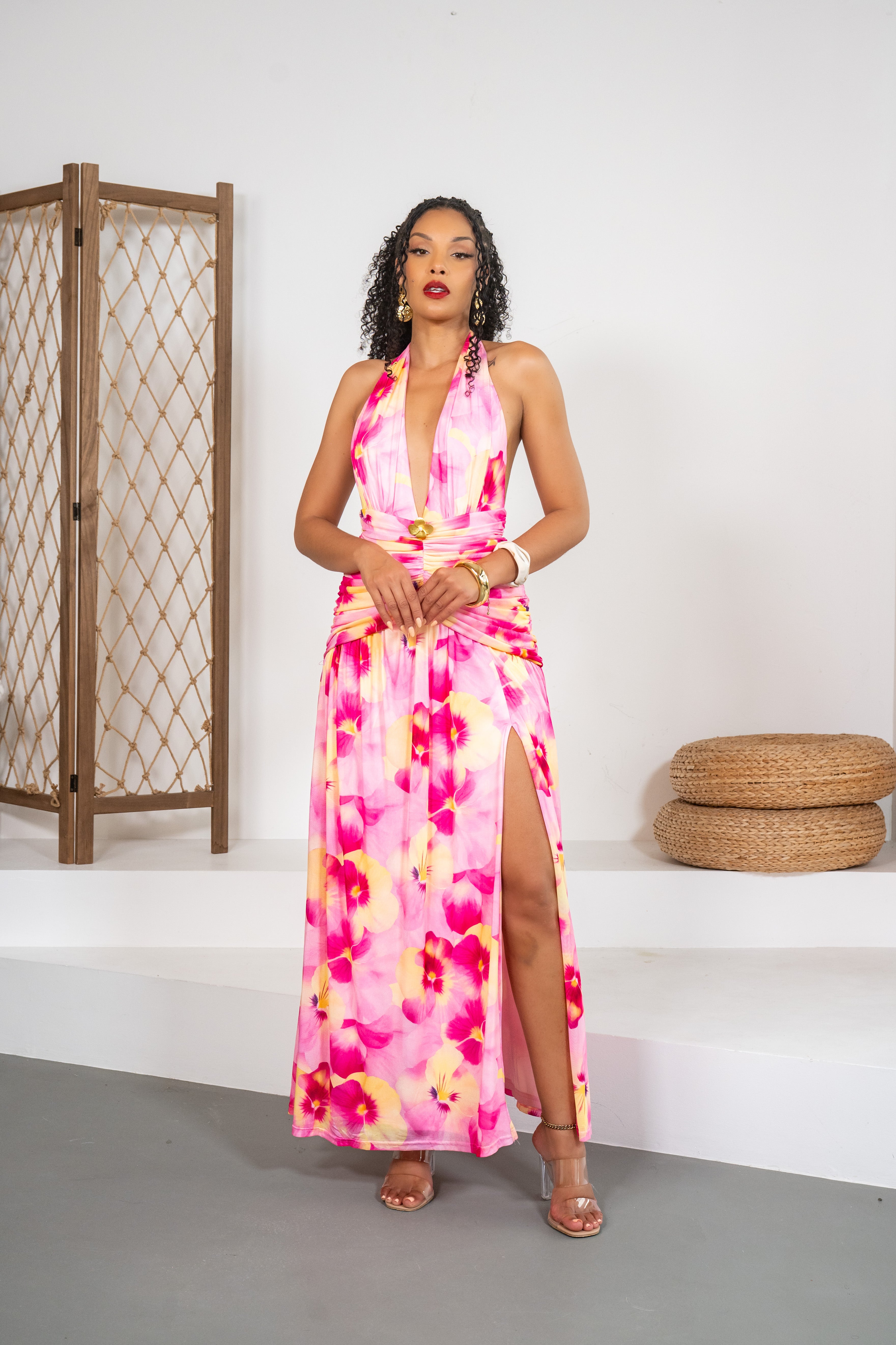 Pastel Harmony - Robe longue pastel fleurie