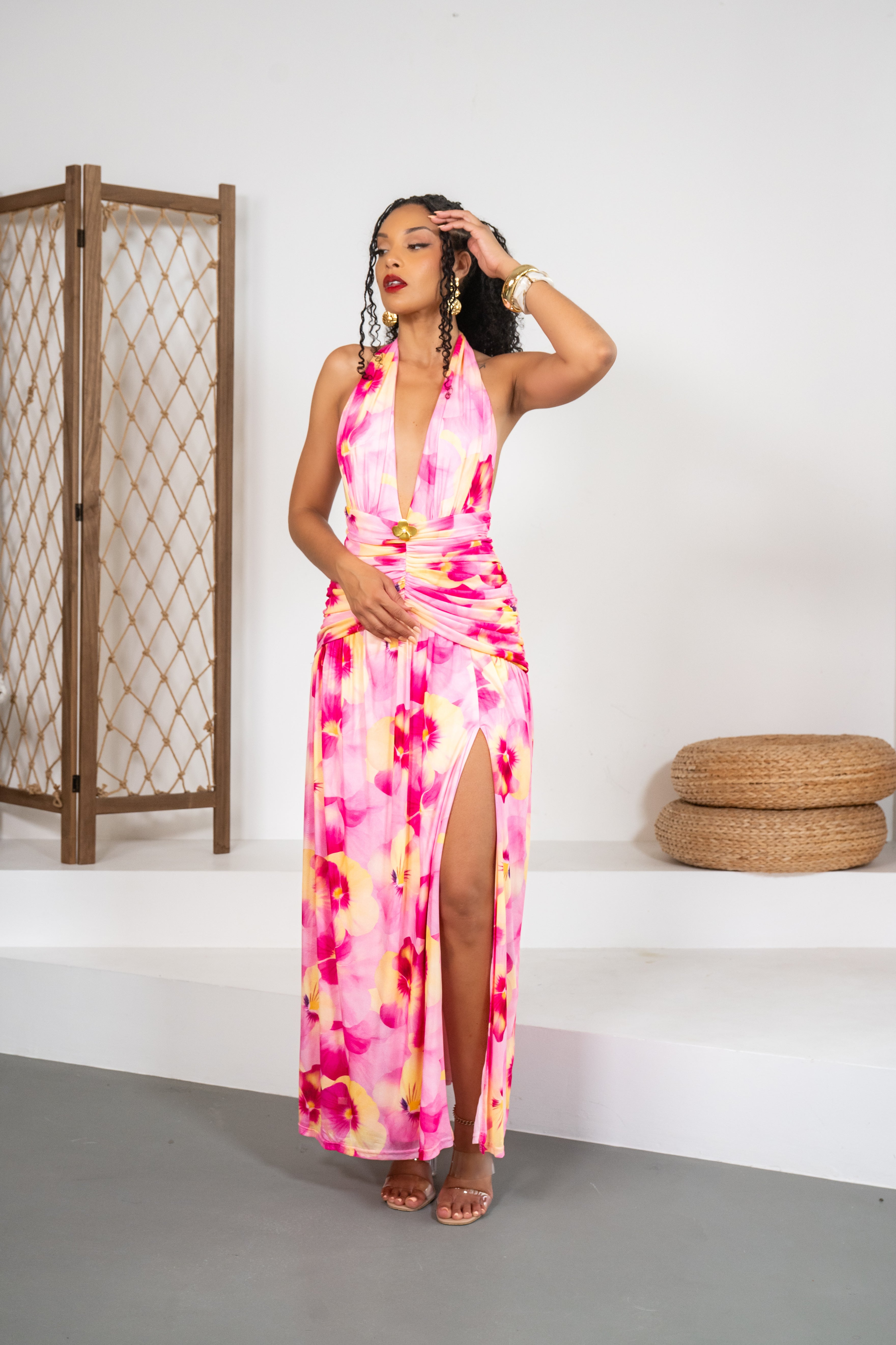 Pastel Harmony - Robe longue pastel fleurie