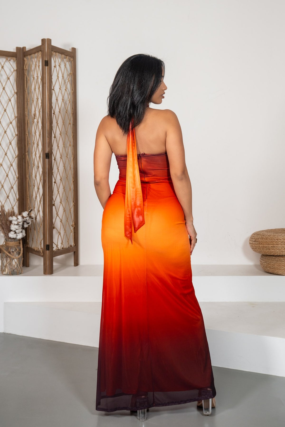 Sunset Flame - Robe dégradée ajourée