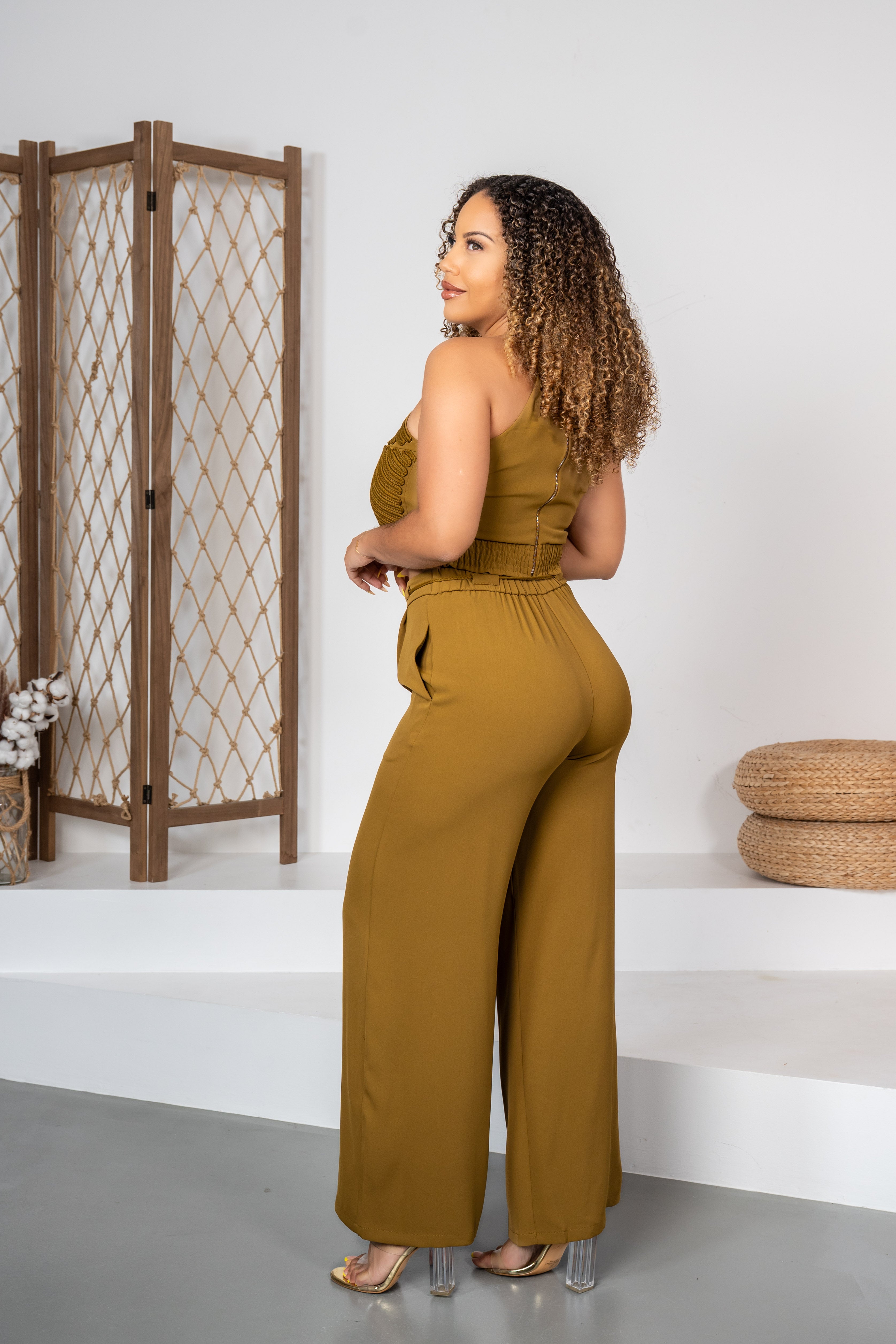 Marbella Luxe - Ensemble pantalon moutarde