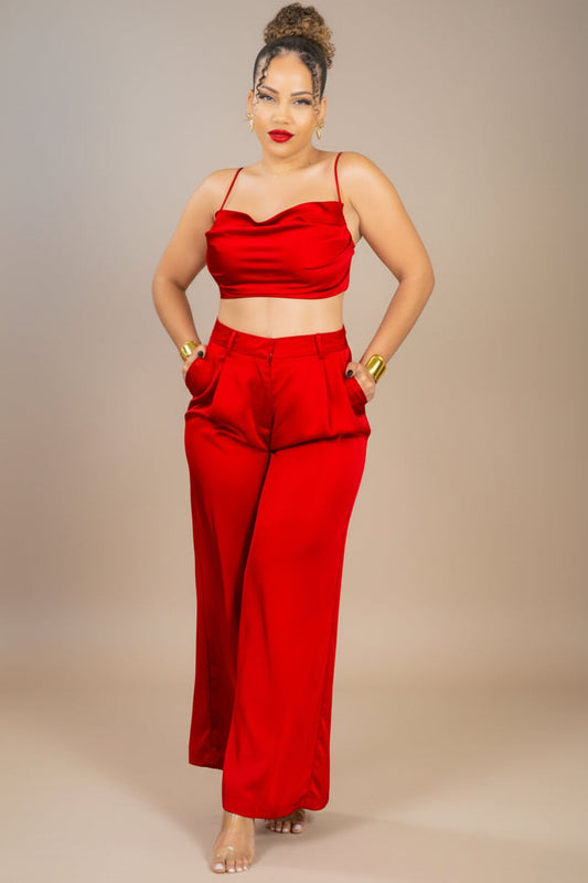 Scarlet Silk - Ensemble pantalon rouge
