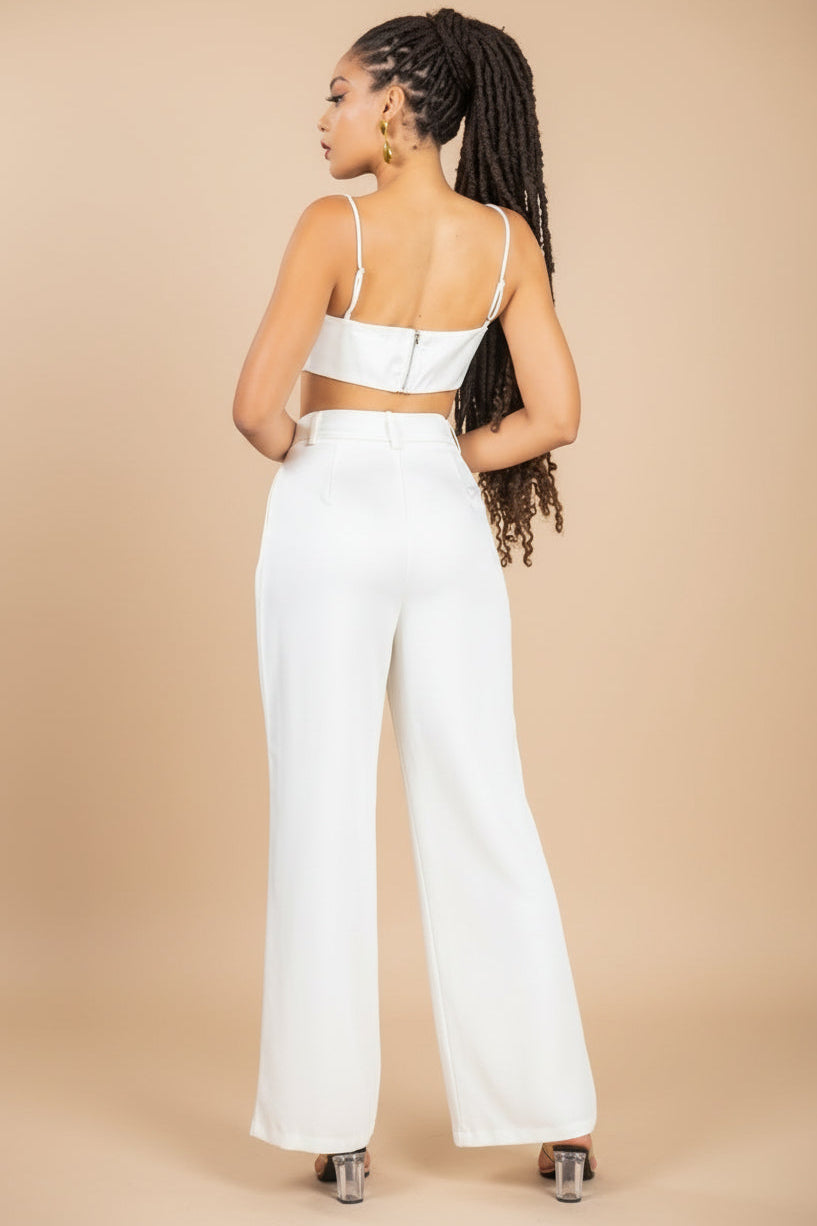 Ivory Silk - Ensemble pantalon blanc