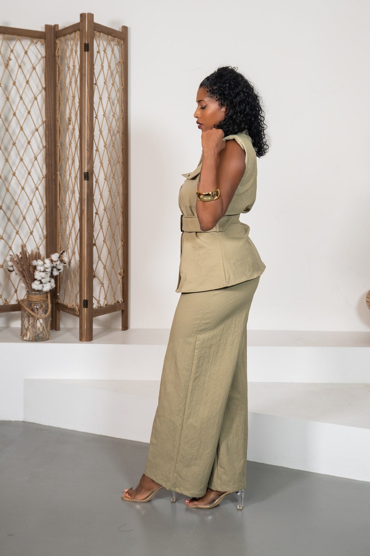 Salvia - Ensemble chemise vert sauge
