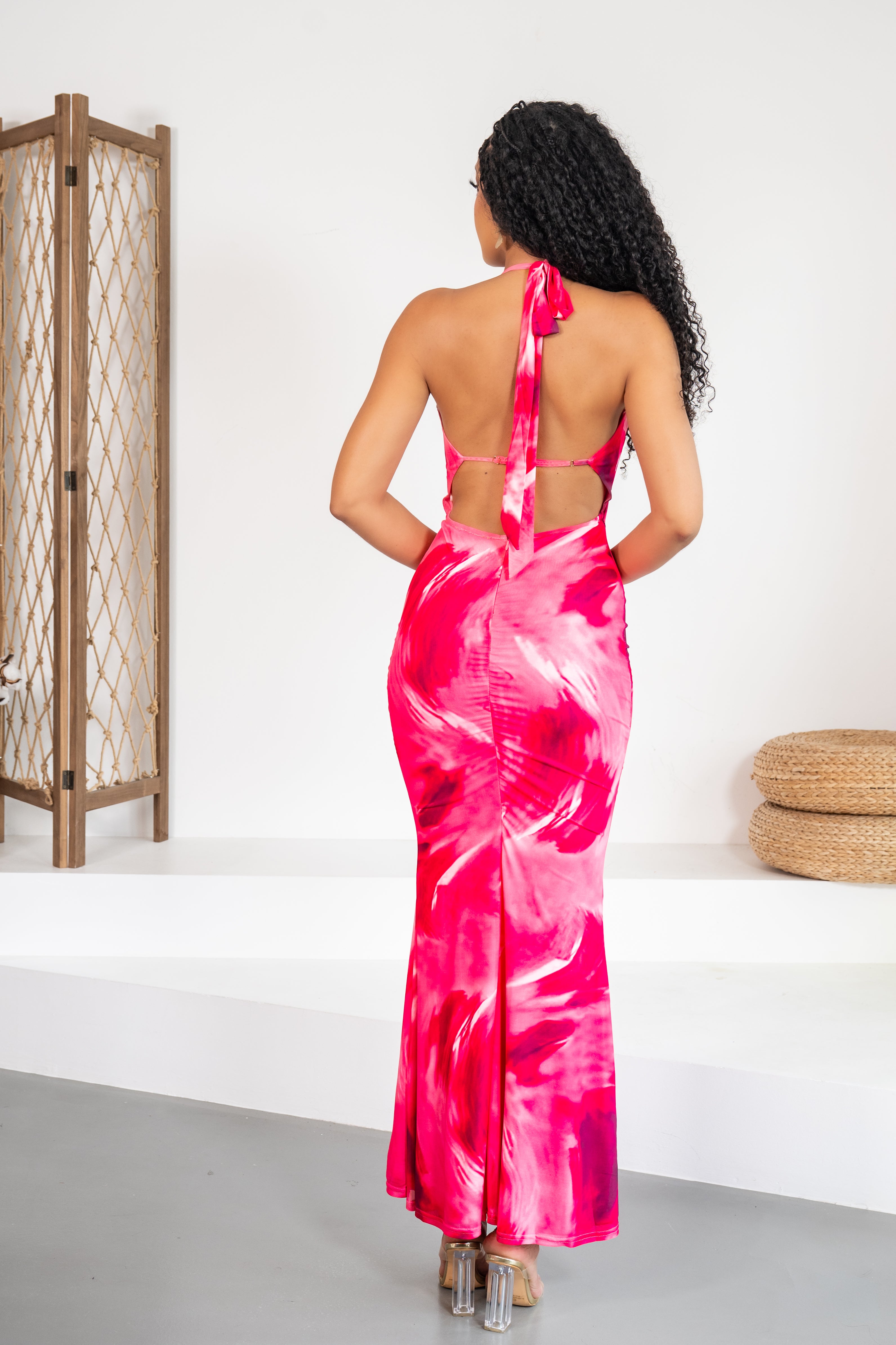 Flamenca - Robe longue fuchsia