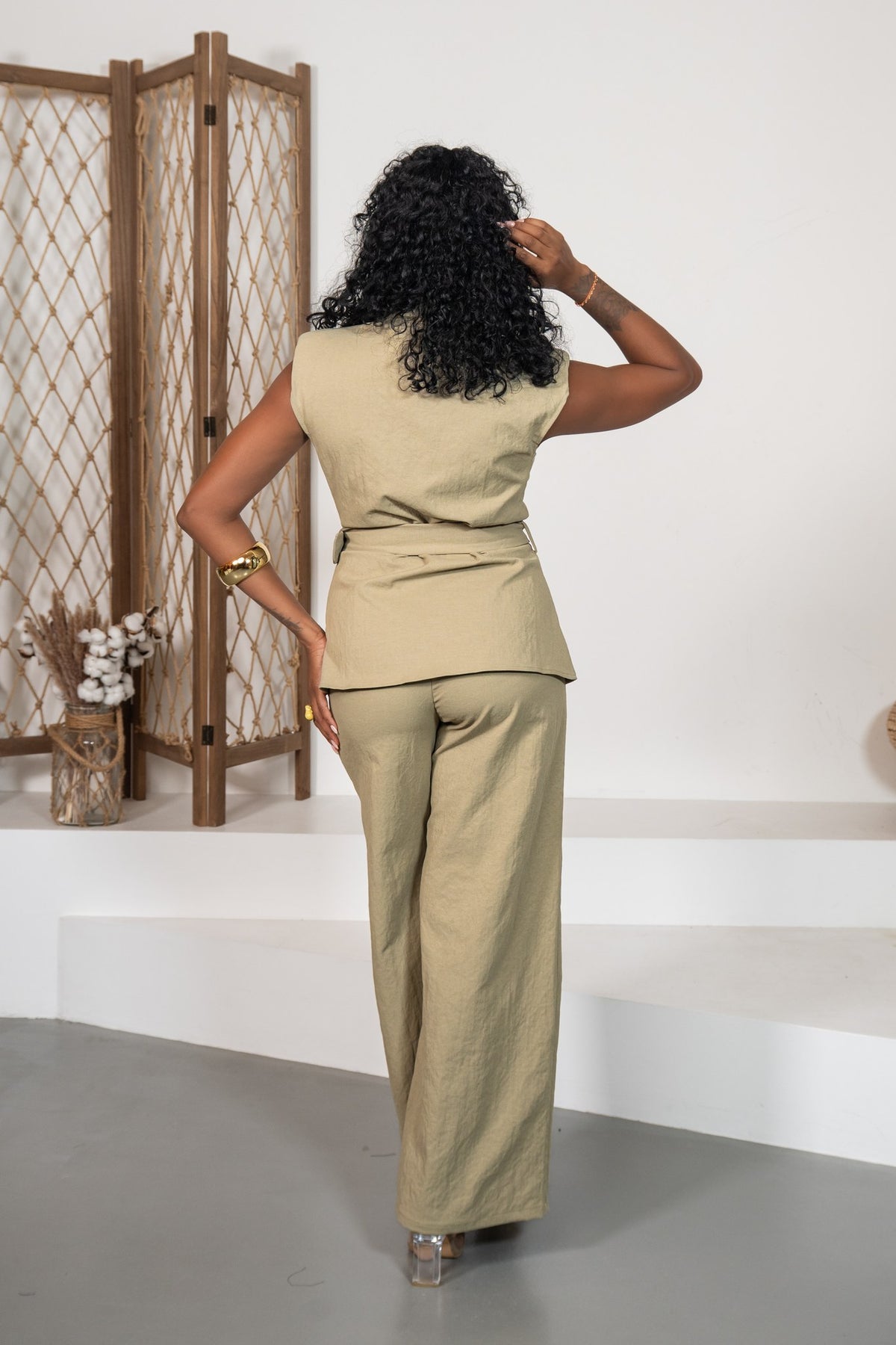 Salvia - Ensemble chemise vert sauge