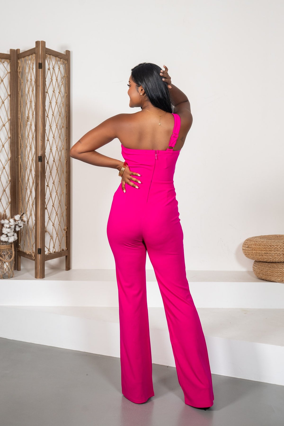 Rumba - Combinaison une épaule fuchsia