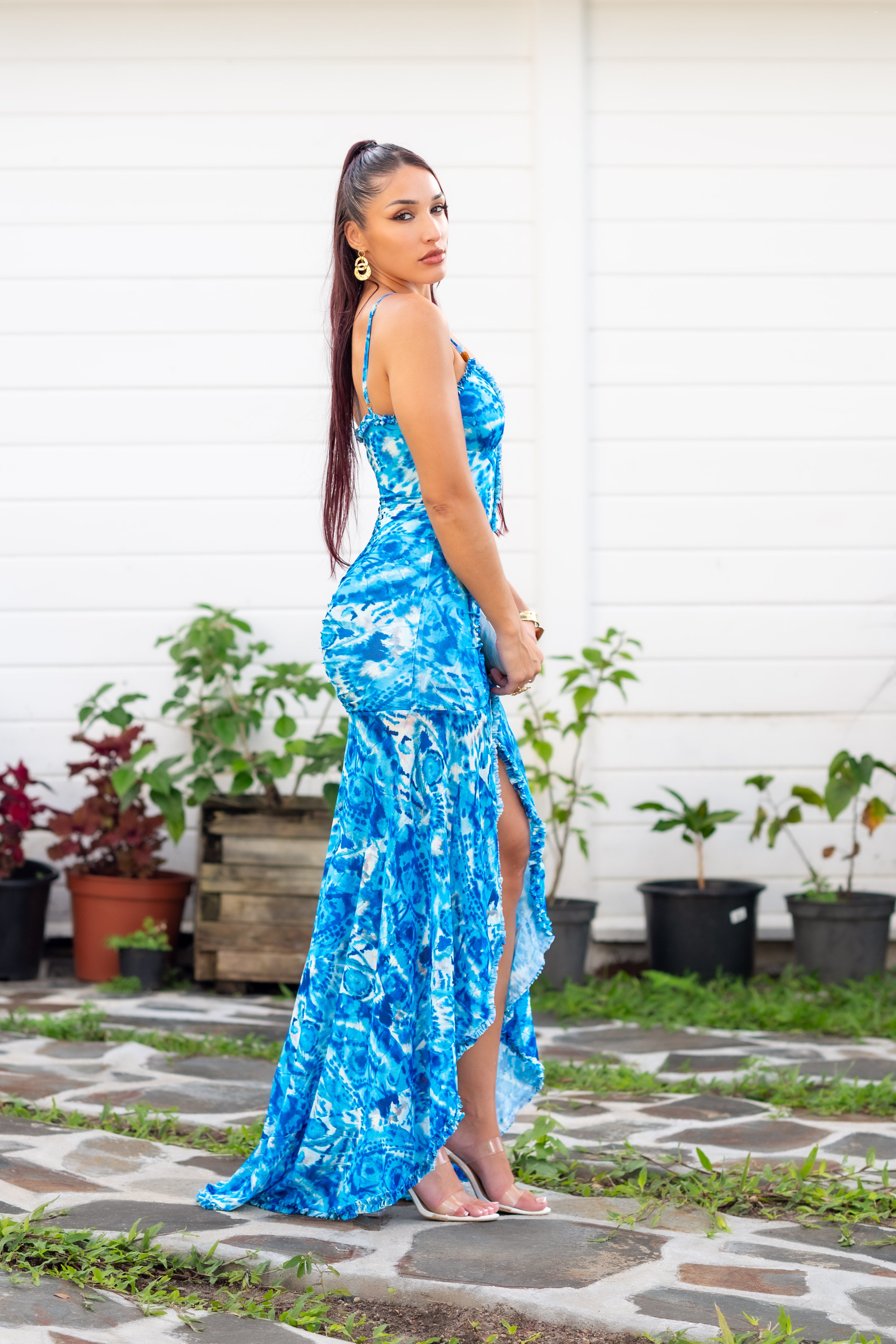 Ocean Siren - Robe longue bleue