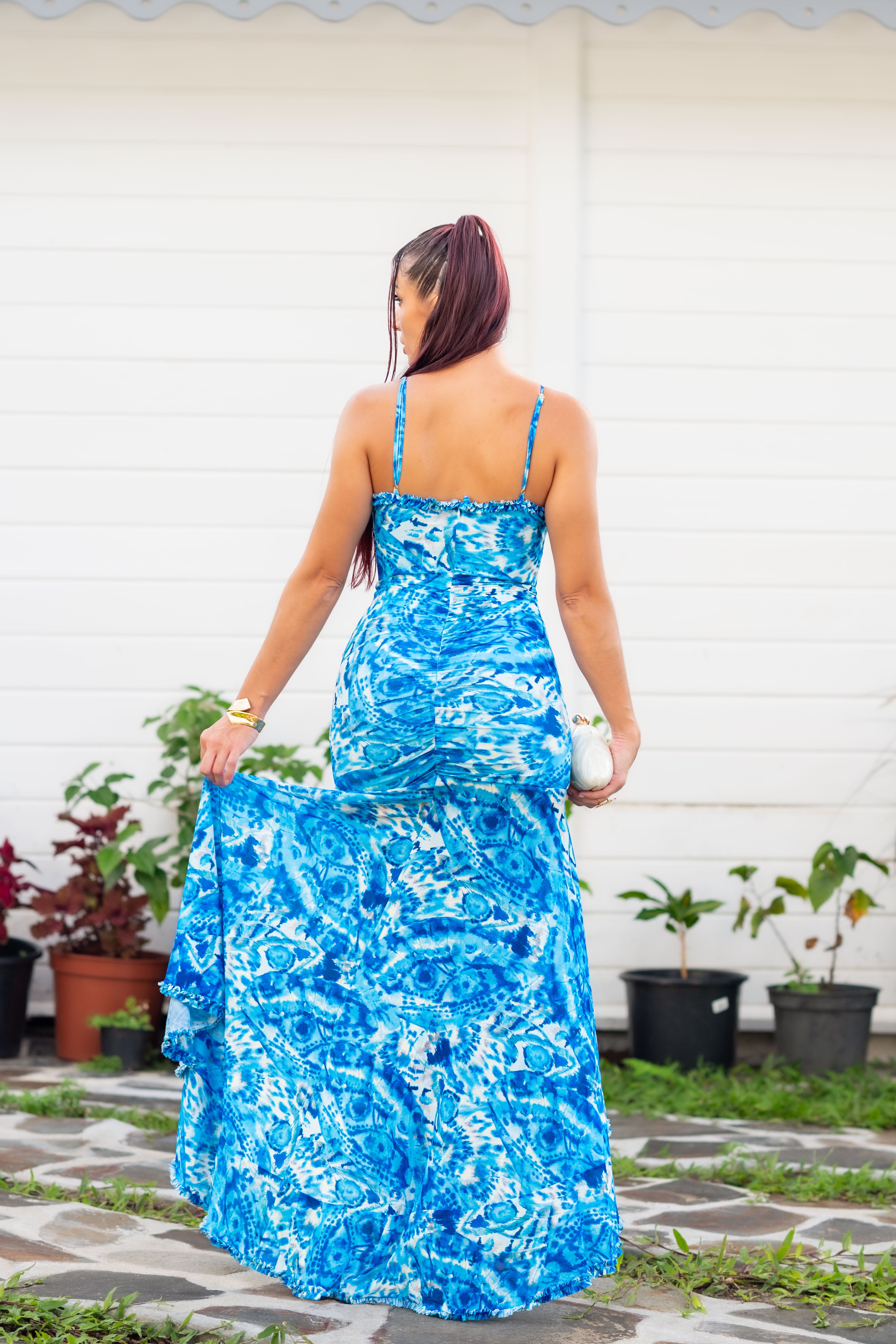 Ocean Siren - Robe longue bleue