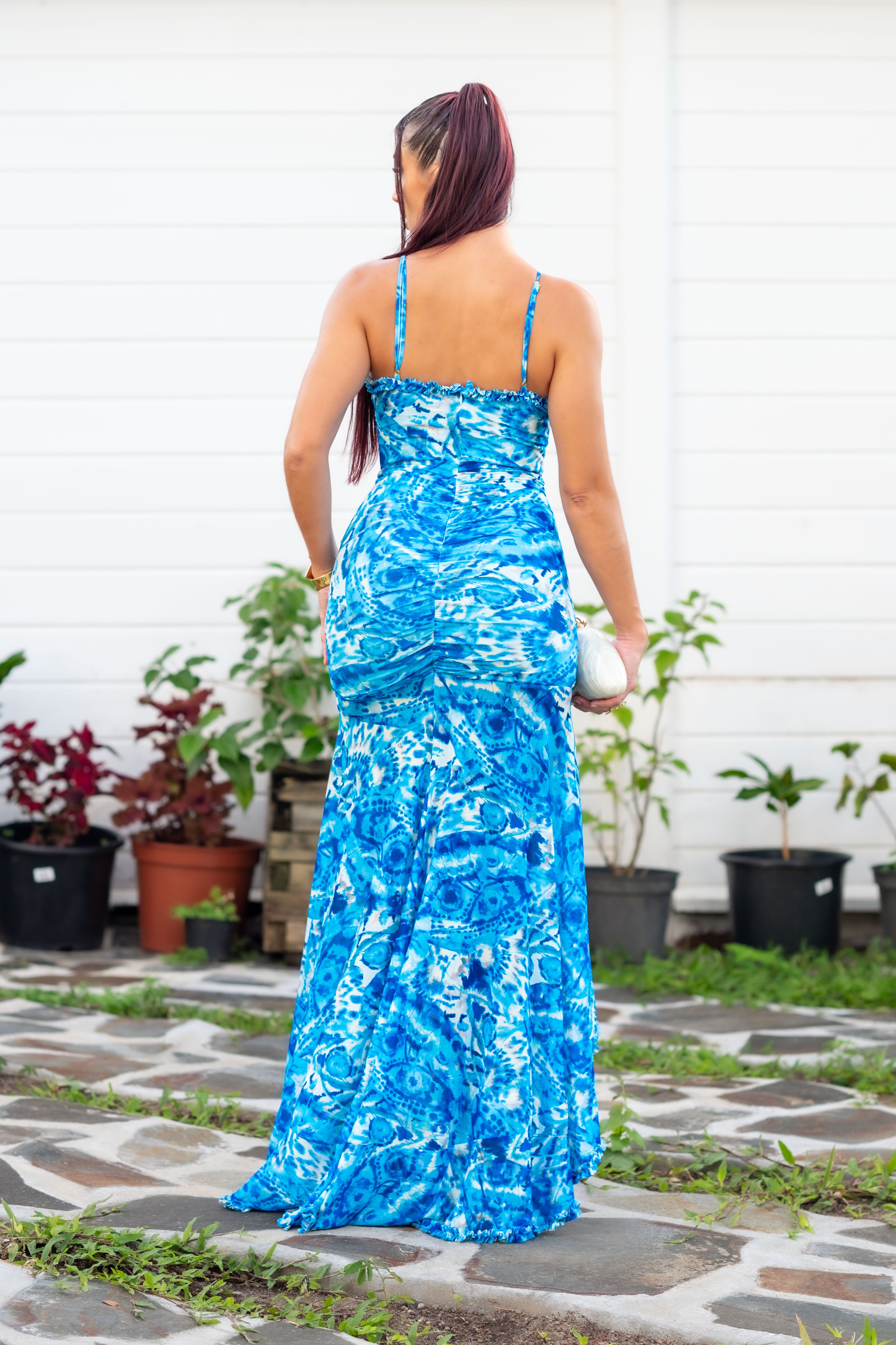 Ocean Siren - Robe longue bleue