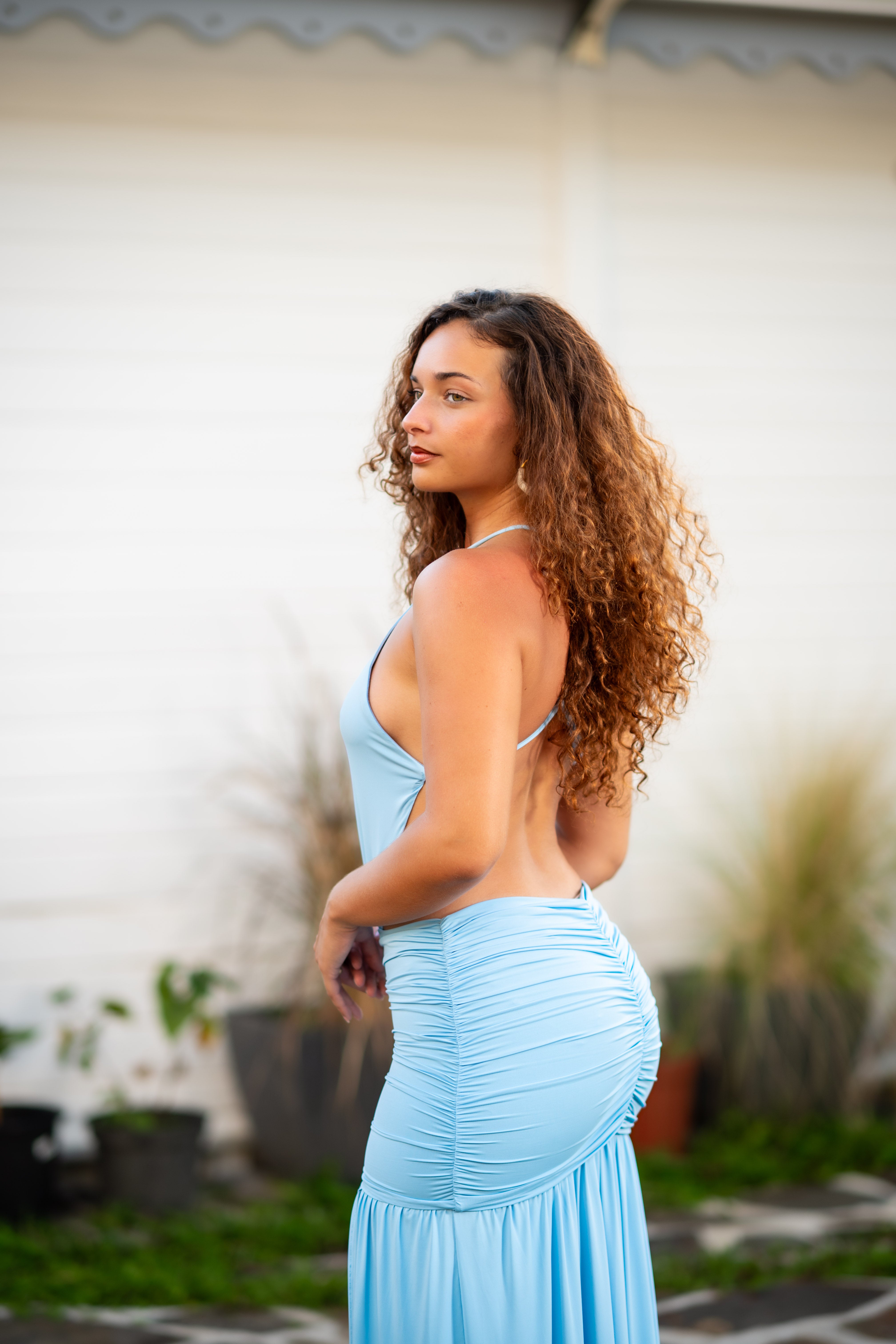 Soft sky - Robe longue bleu ciel