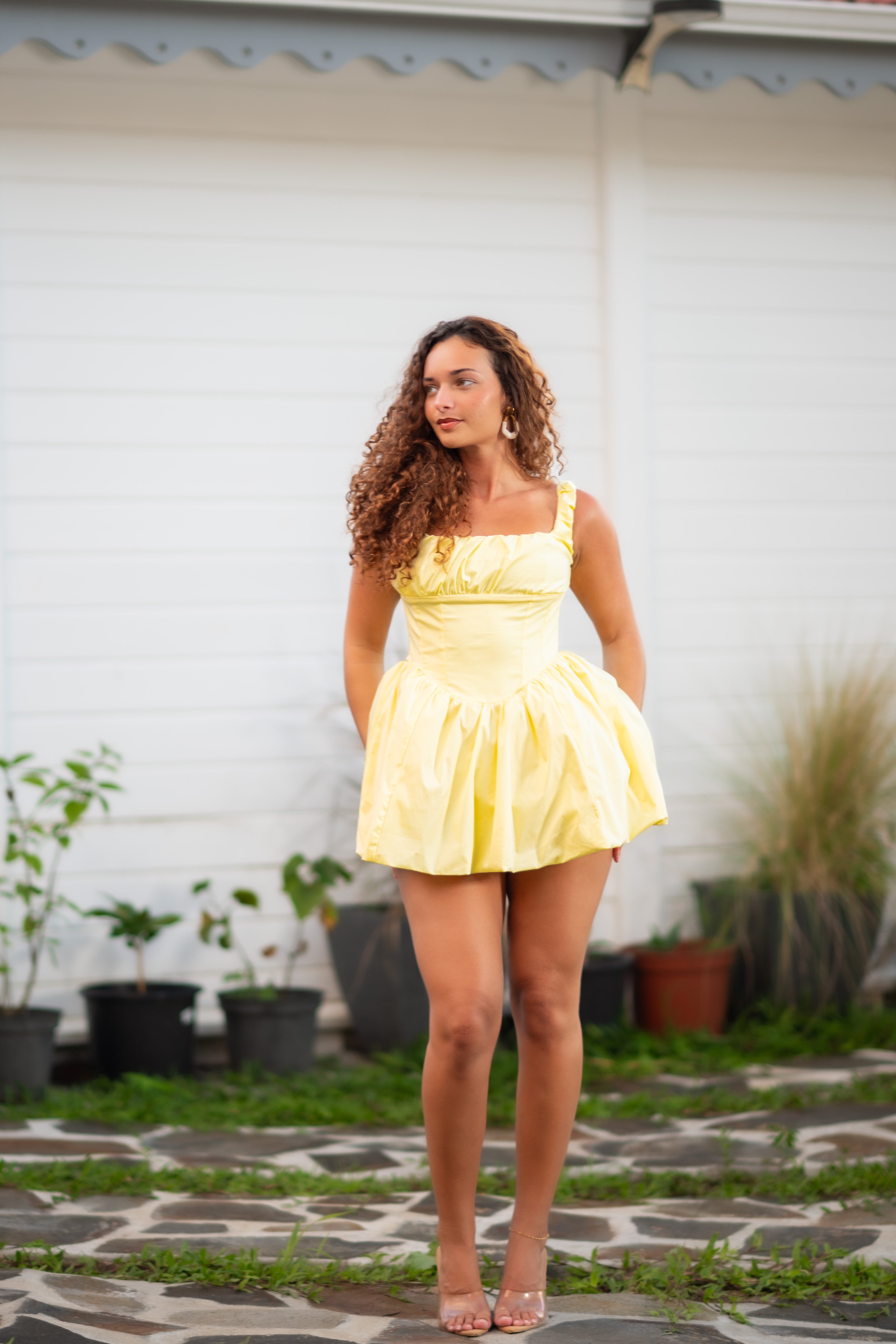 Solar Touch - Robe baby doll jaune