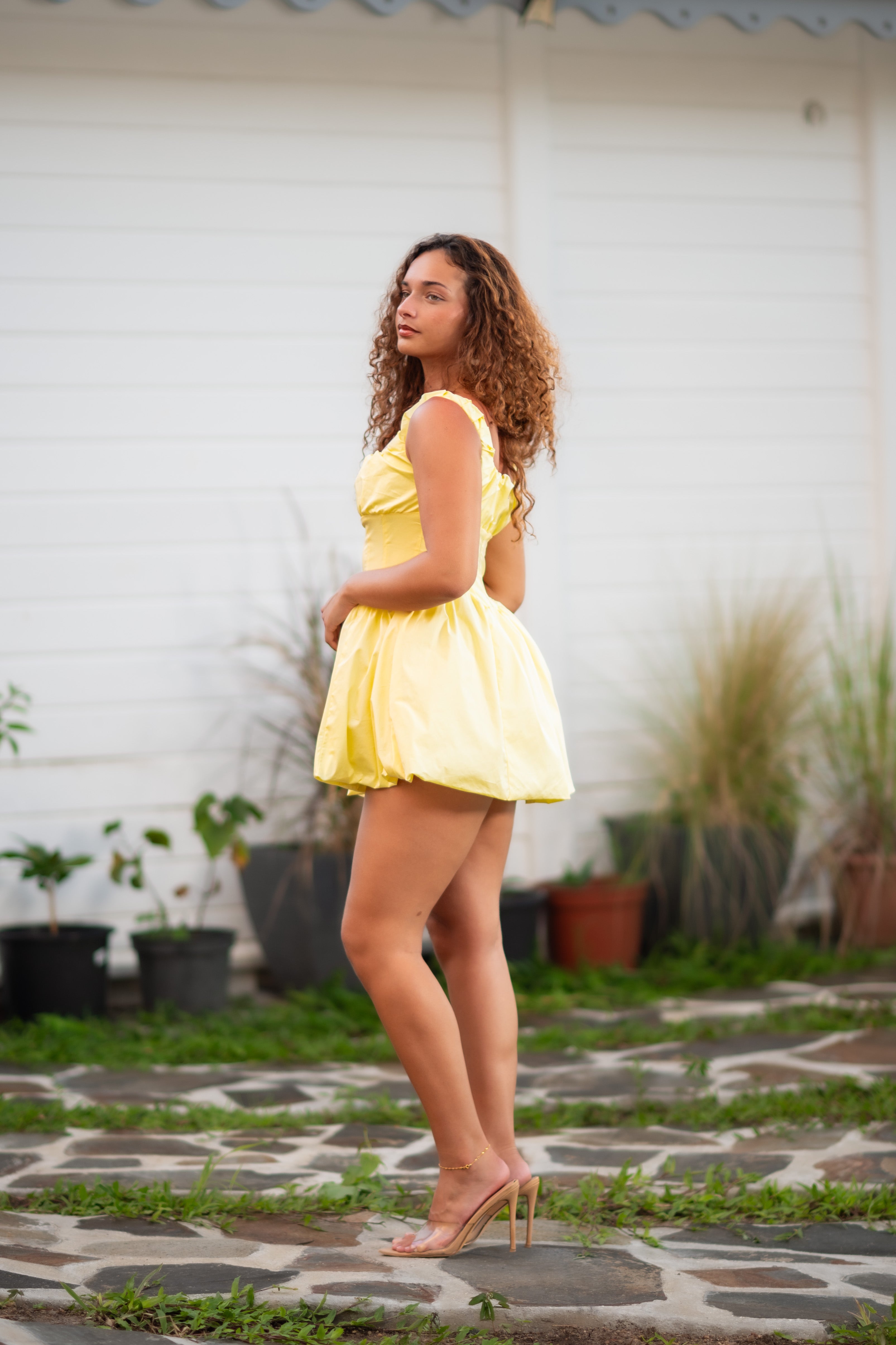 Solar Touch - Robe baby doll jaune