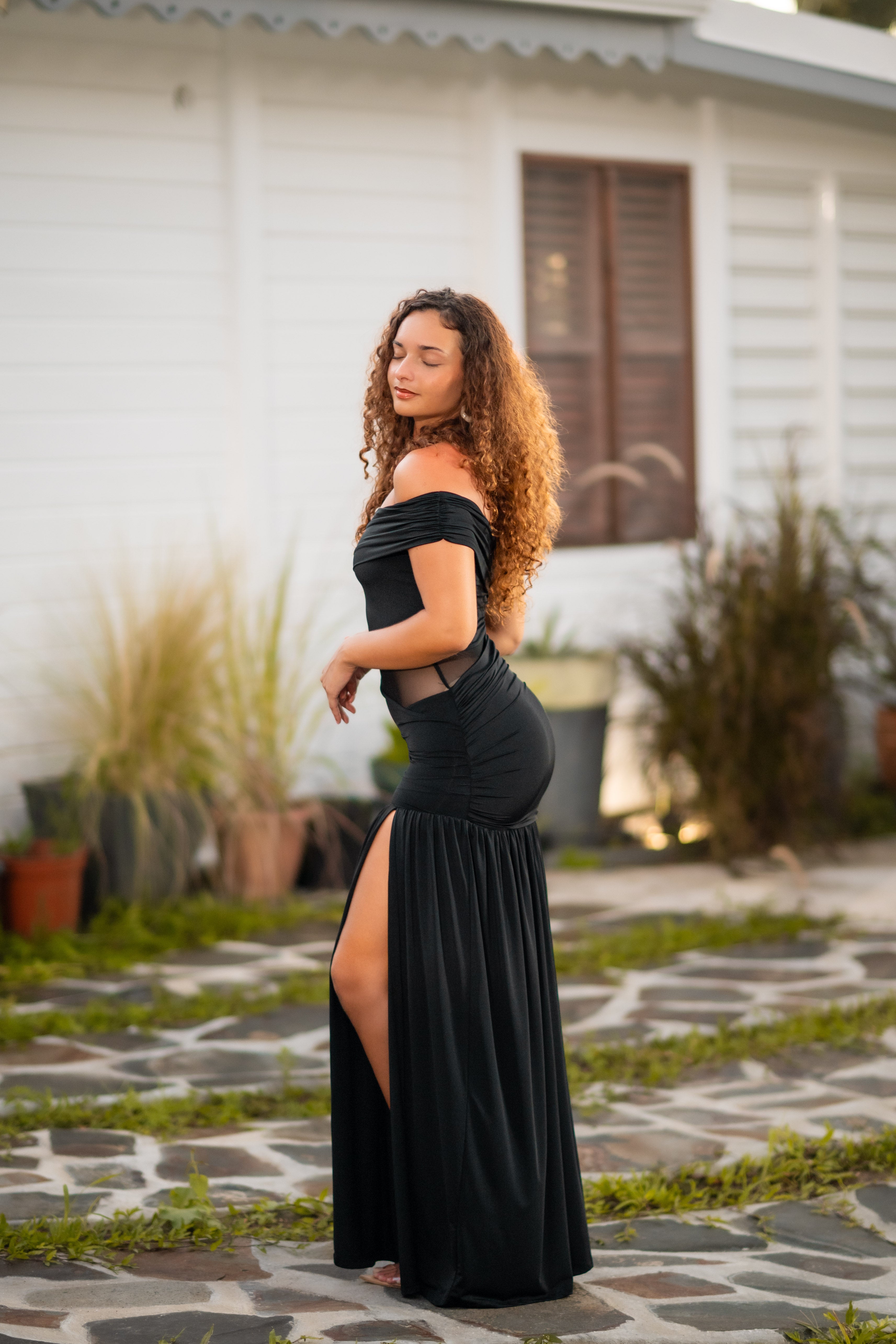 Soft Elegance - Robe longue noire