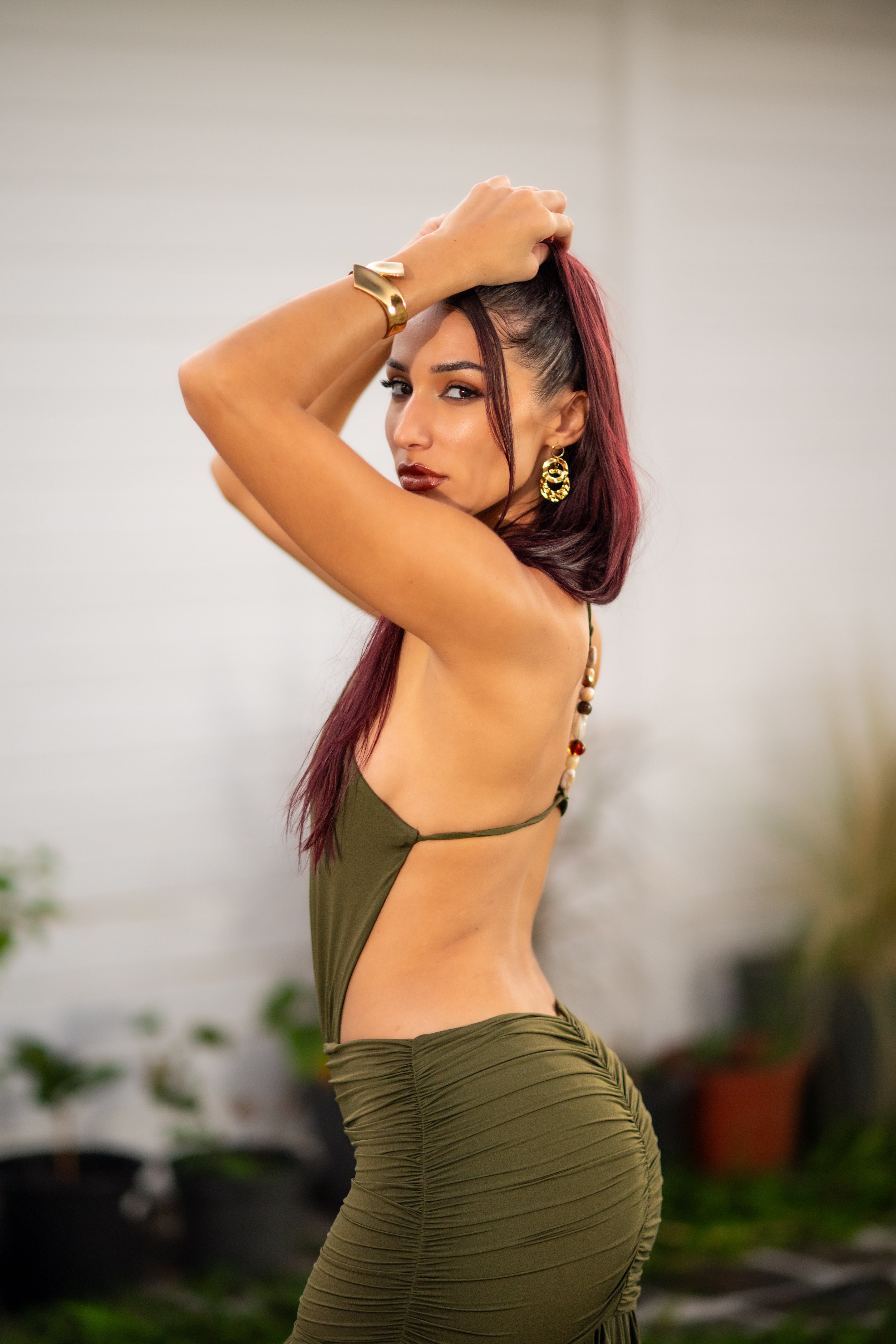 Calypso Royale - Robe longue kaki