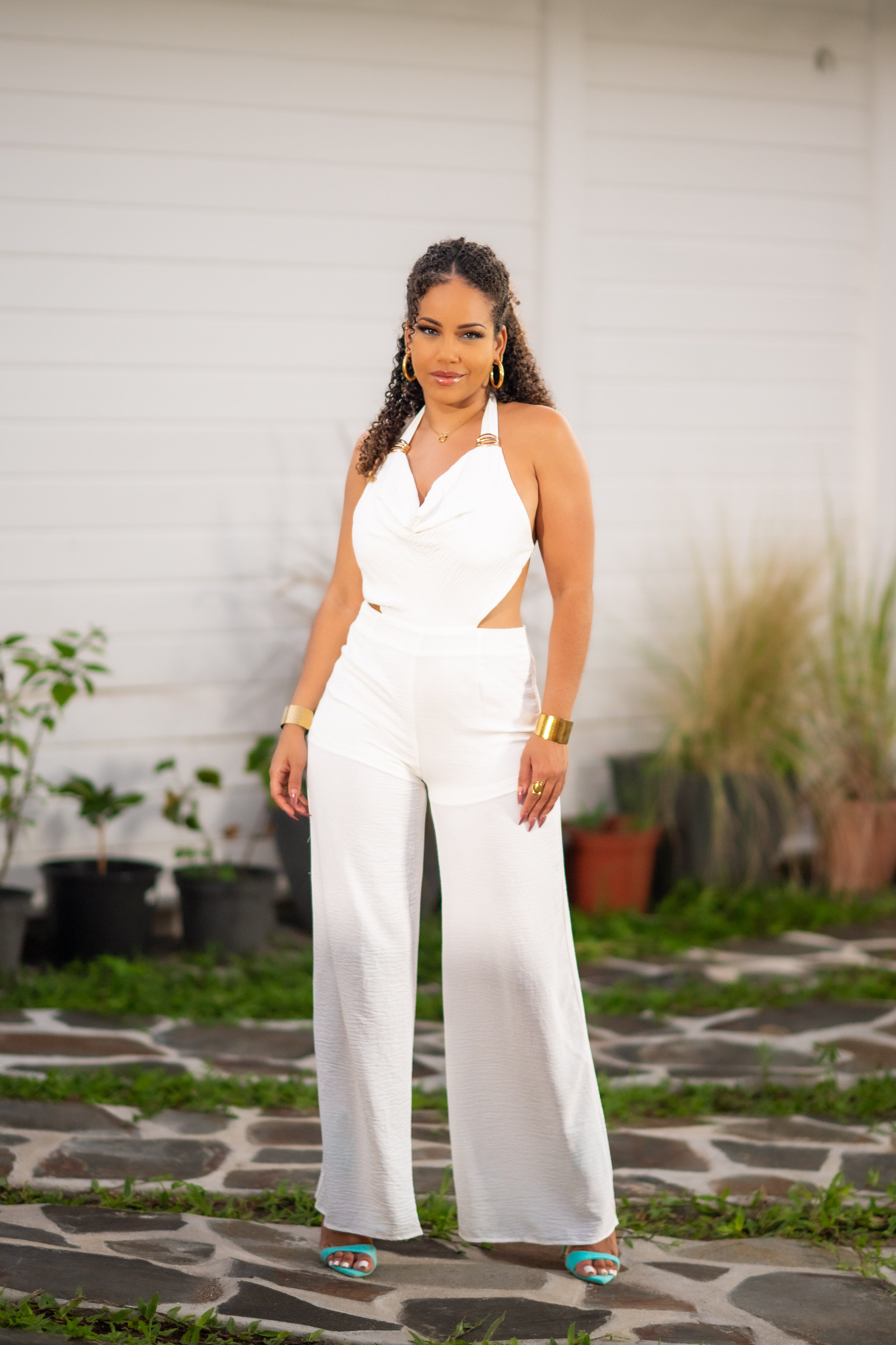 Aegean Night - Combinaison pantalon blanche