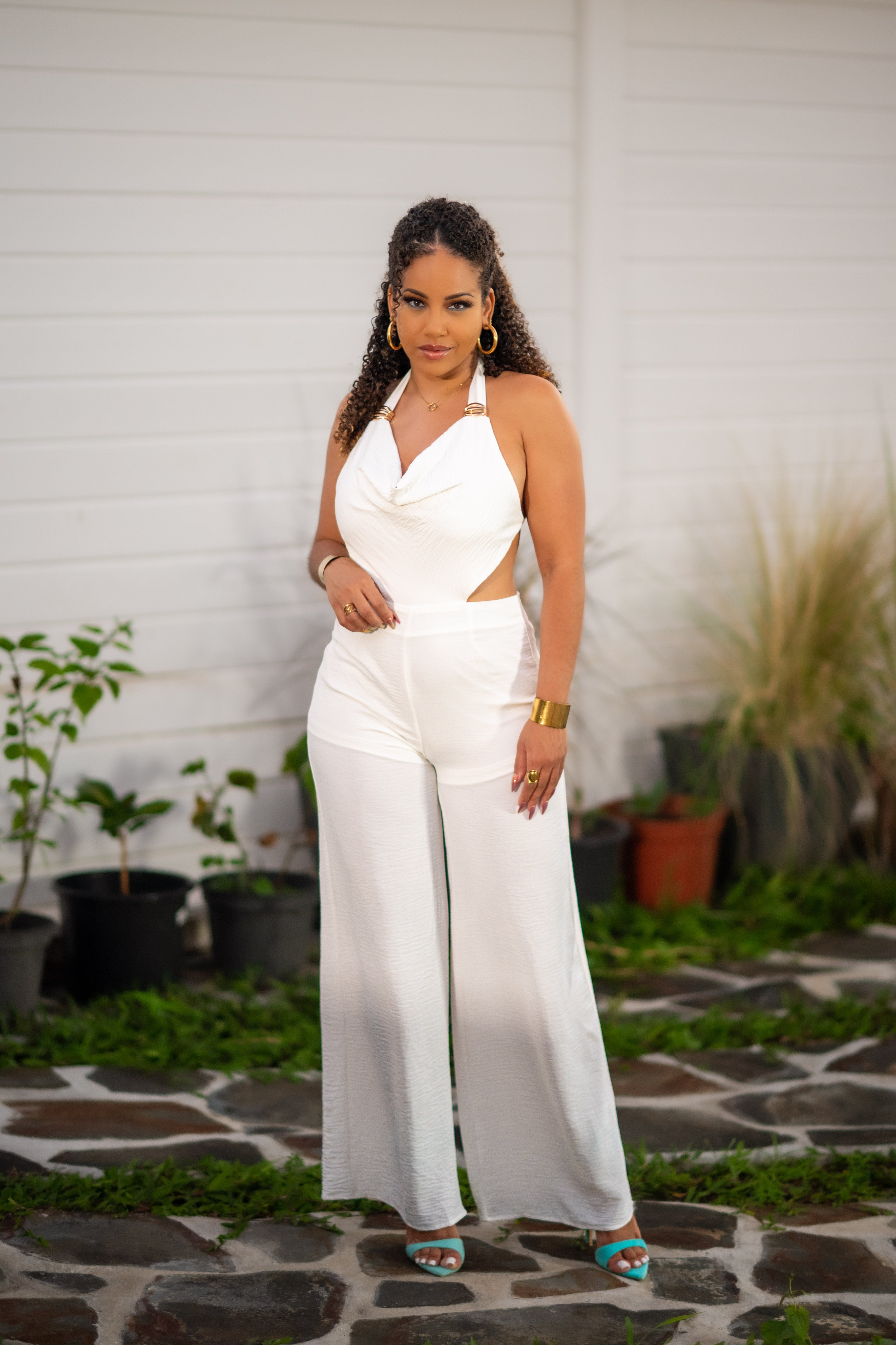 Aegean Night - Combinaison pantalon blanche