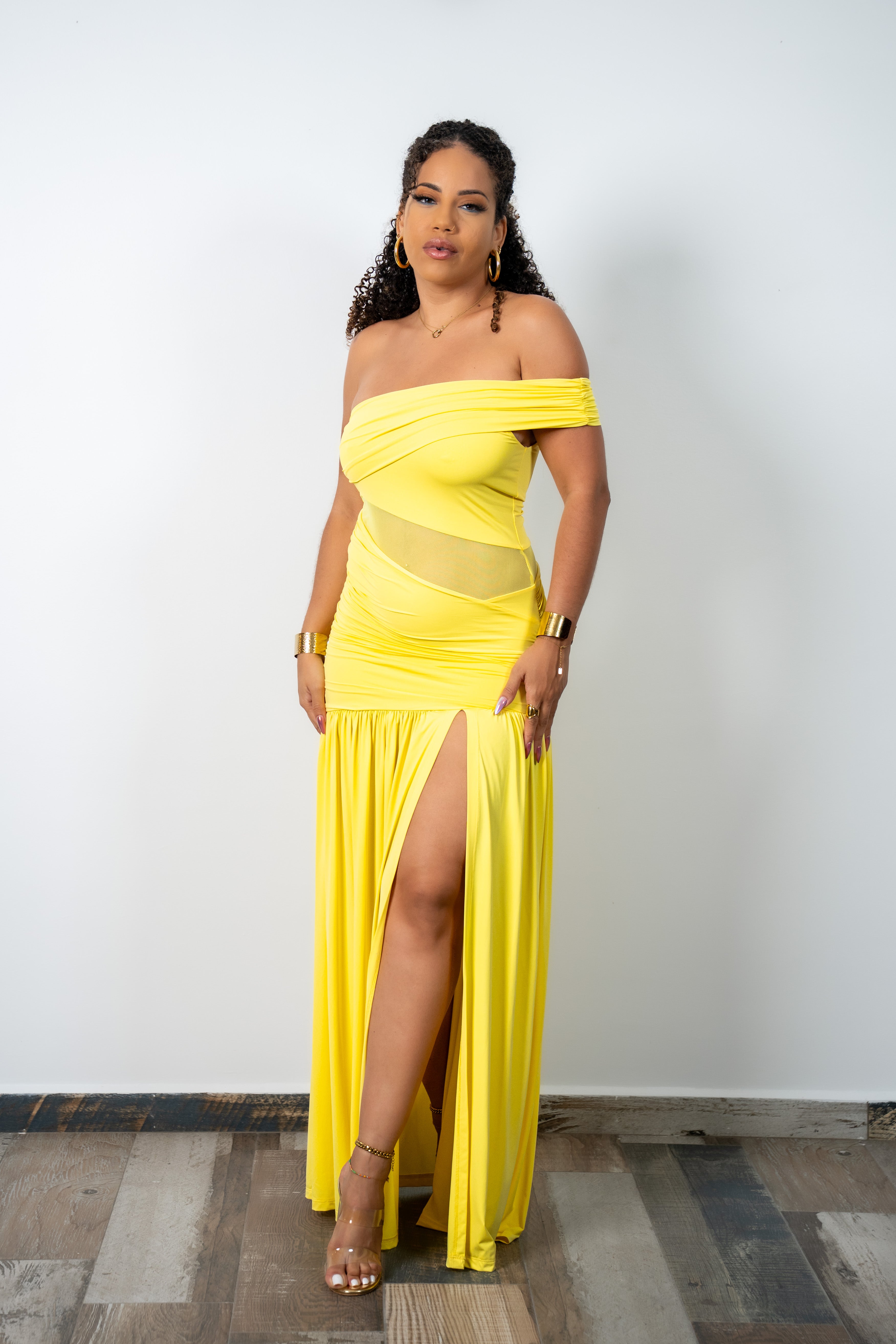 Soft Elegance - Robe longue jaune