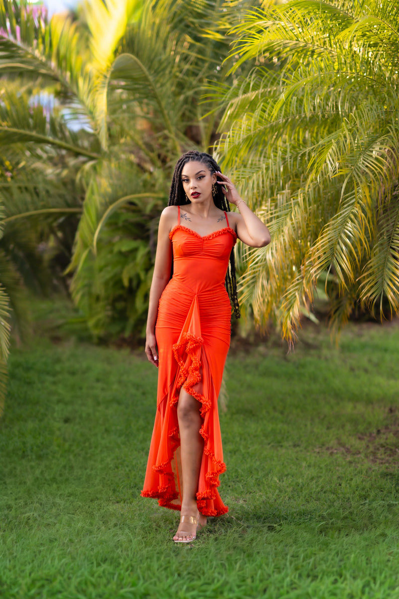 Ruffles Dream Robe - Orange