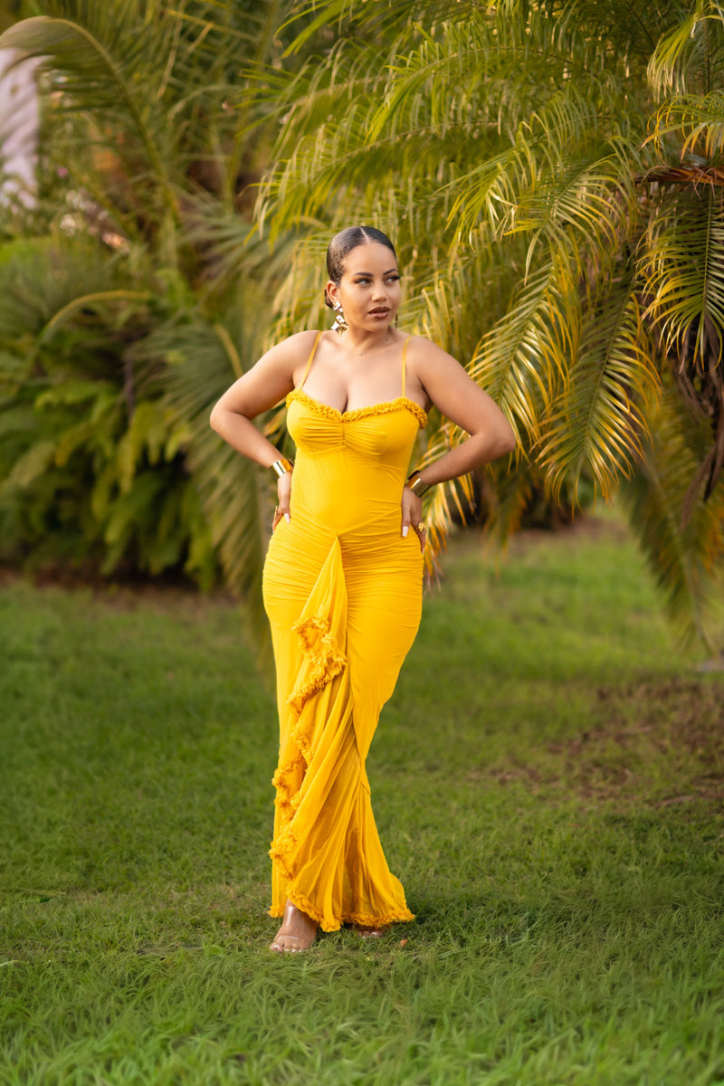 Ruffles Dream - Robe longue Jaune