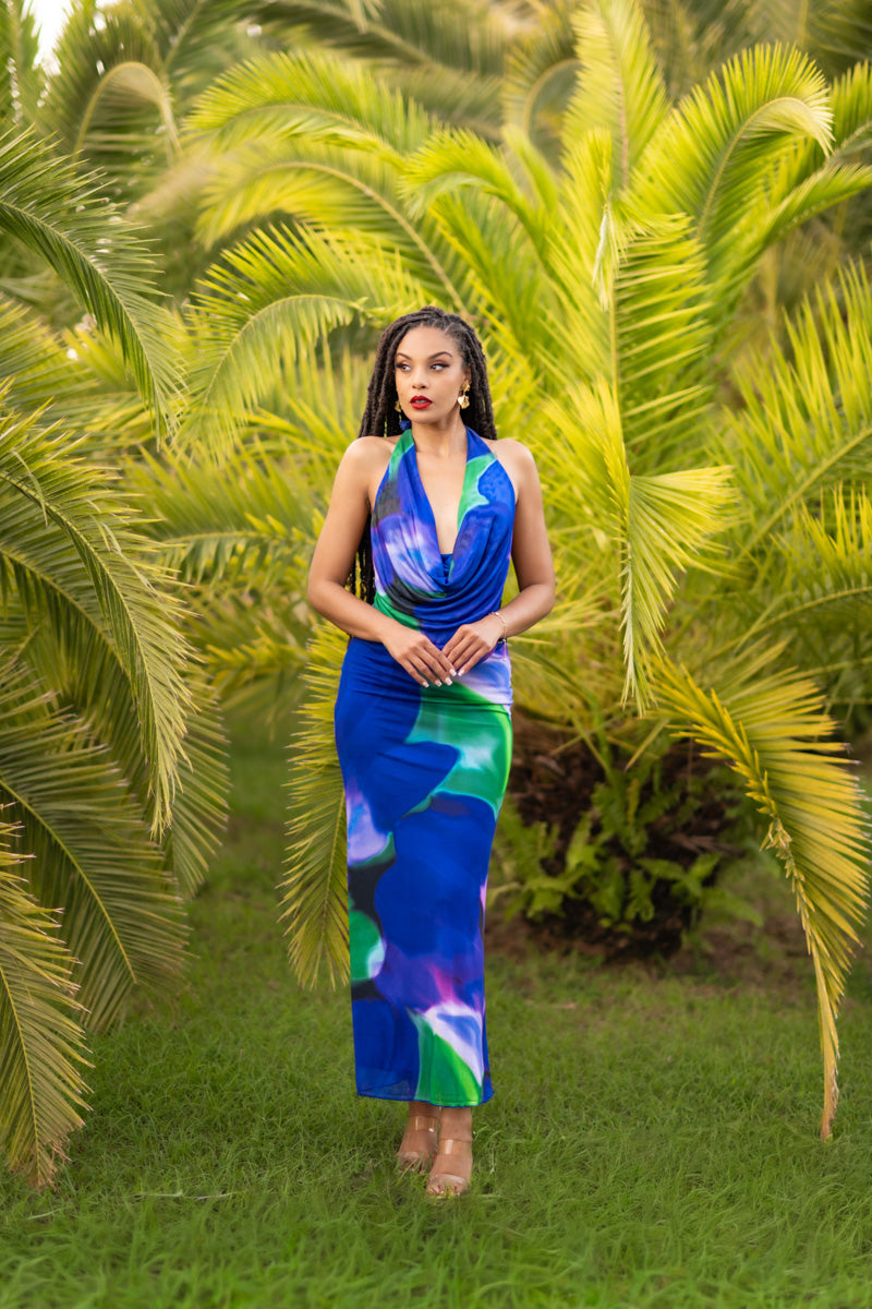 Flamenco Soul - robe longue bleue