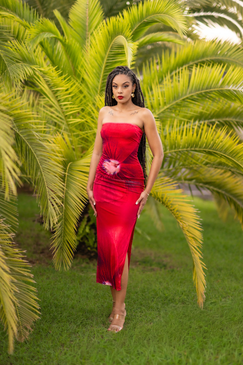 Red Rose - Robe longue rouge