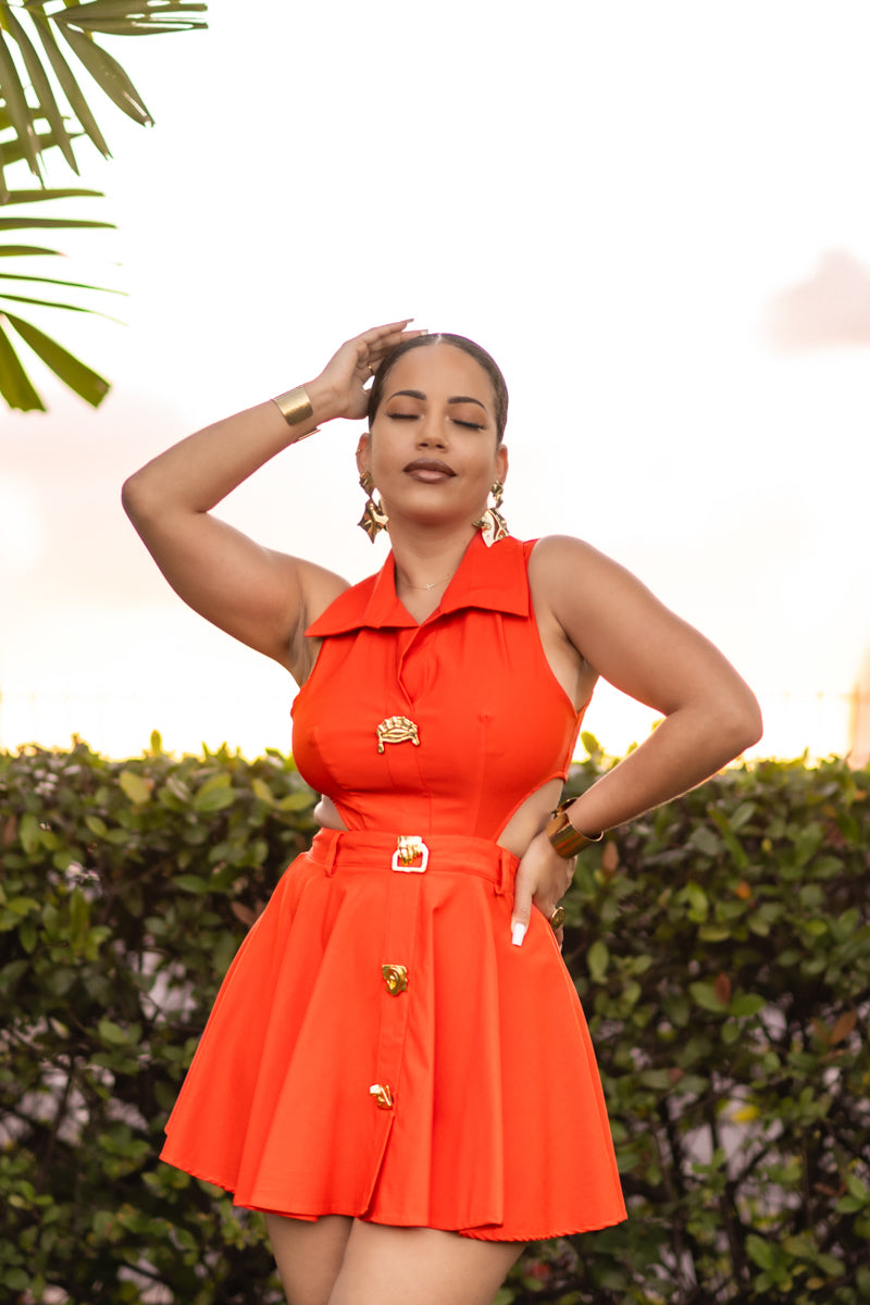 Spicy mami - Robe courte Orange