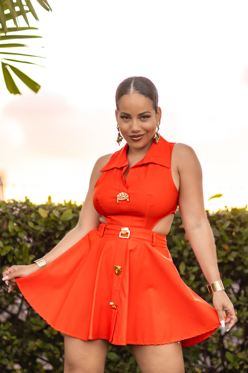 Spicy mami - Robe courte Orange