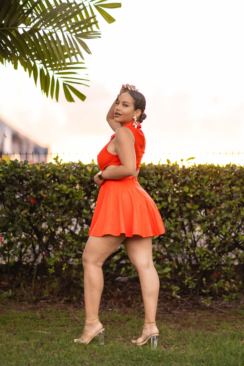 Spicy mami - Robe courte Orange