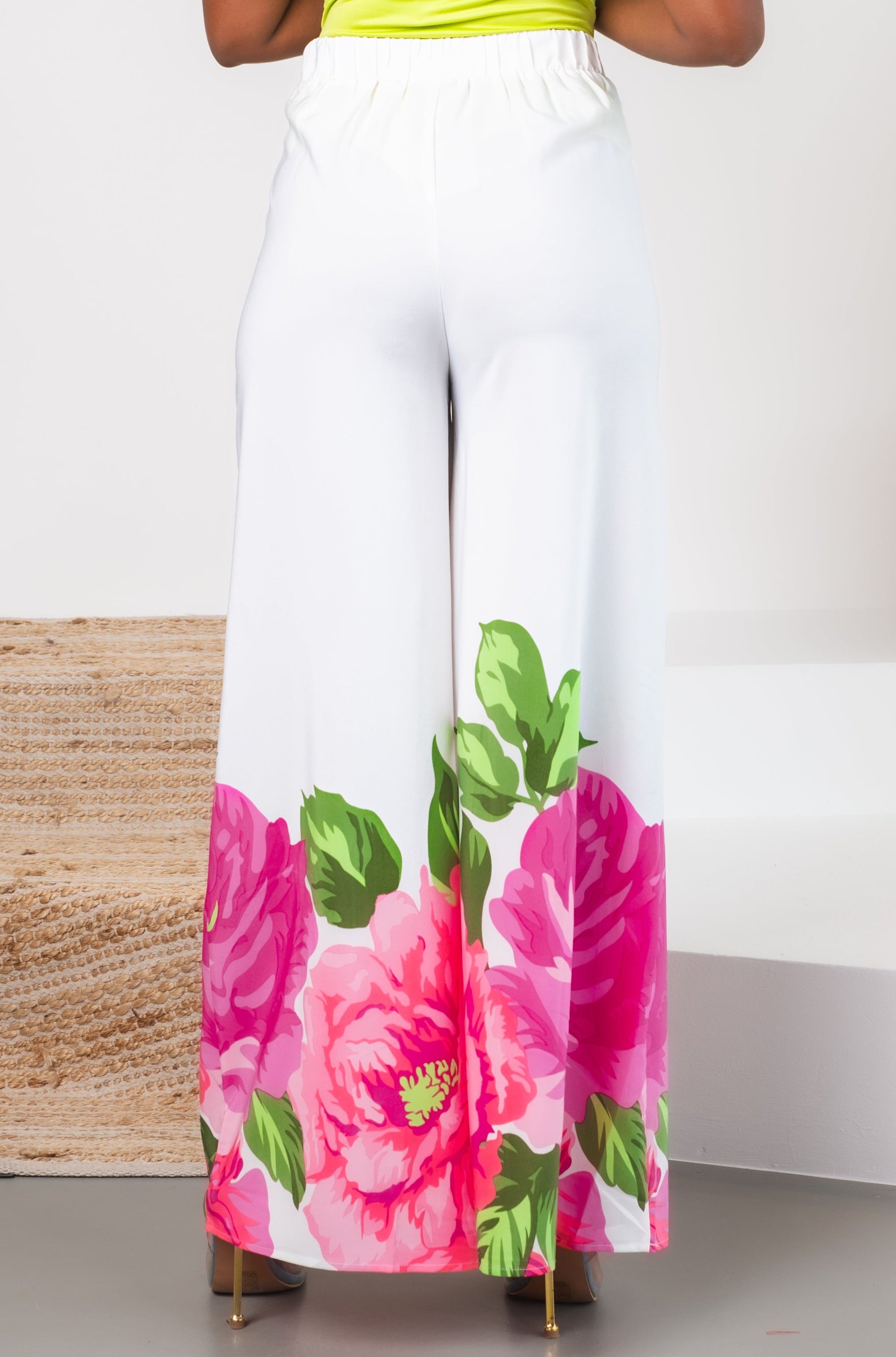 Pantalon bouquet - Blanc