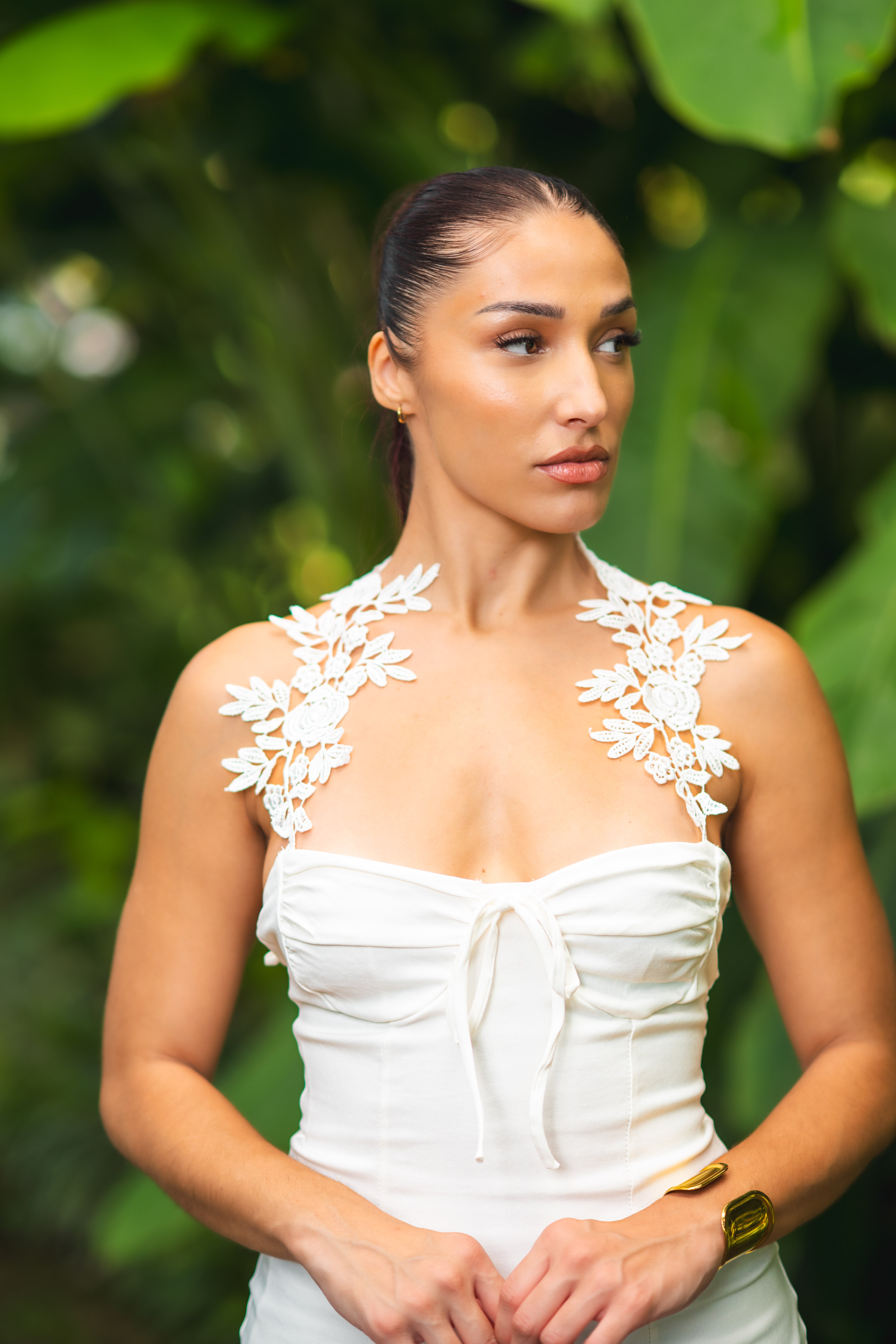 Heavenly Bloom - Robe courte blanche