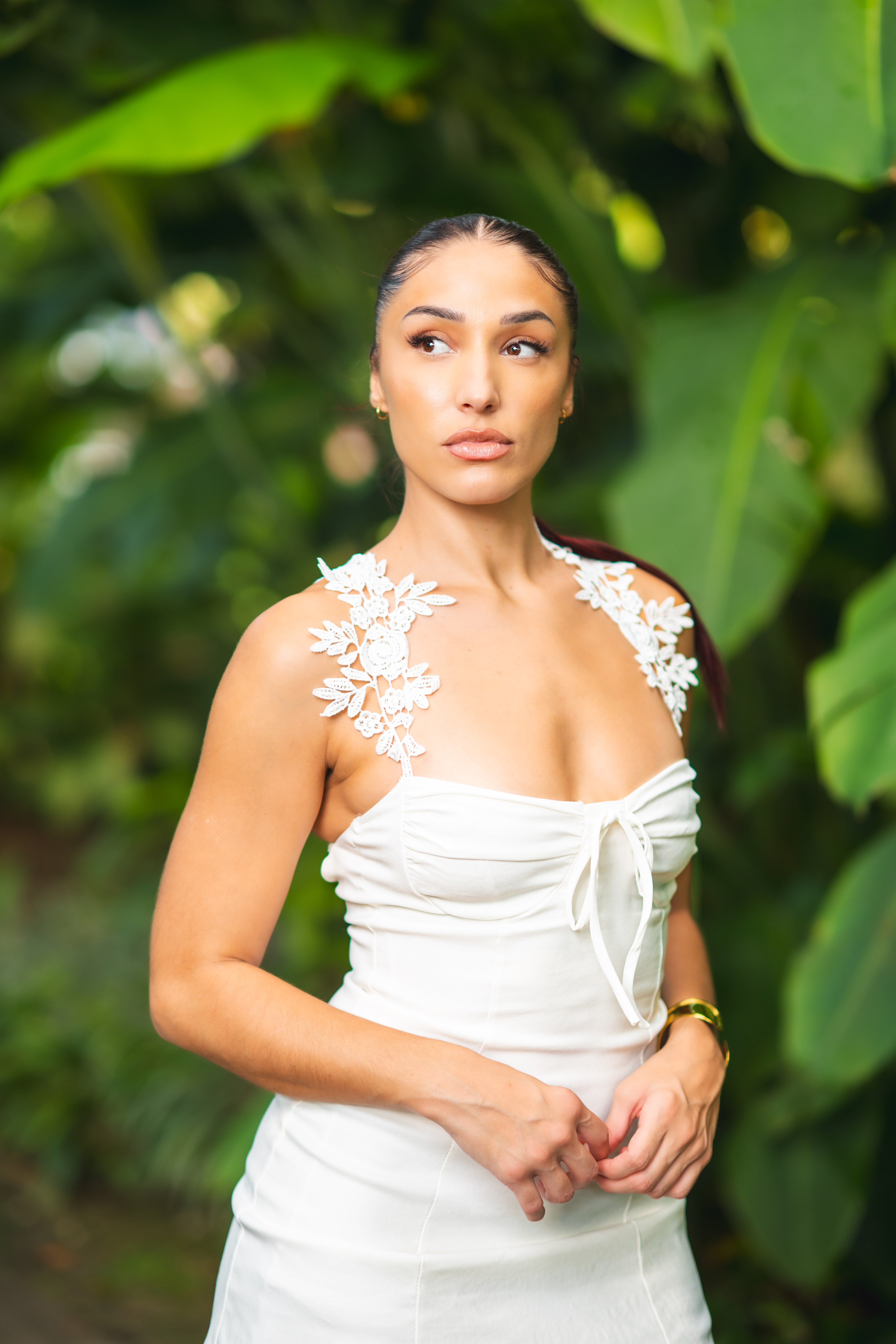 Heavenly Bloom - Robe courte blanche