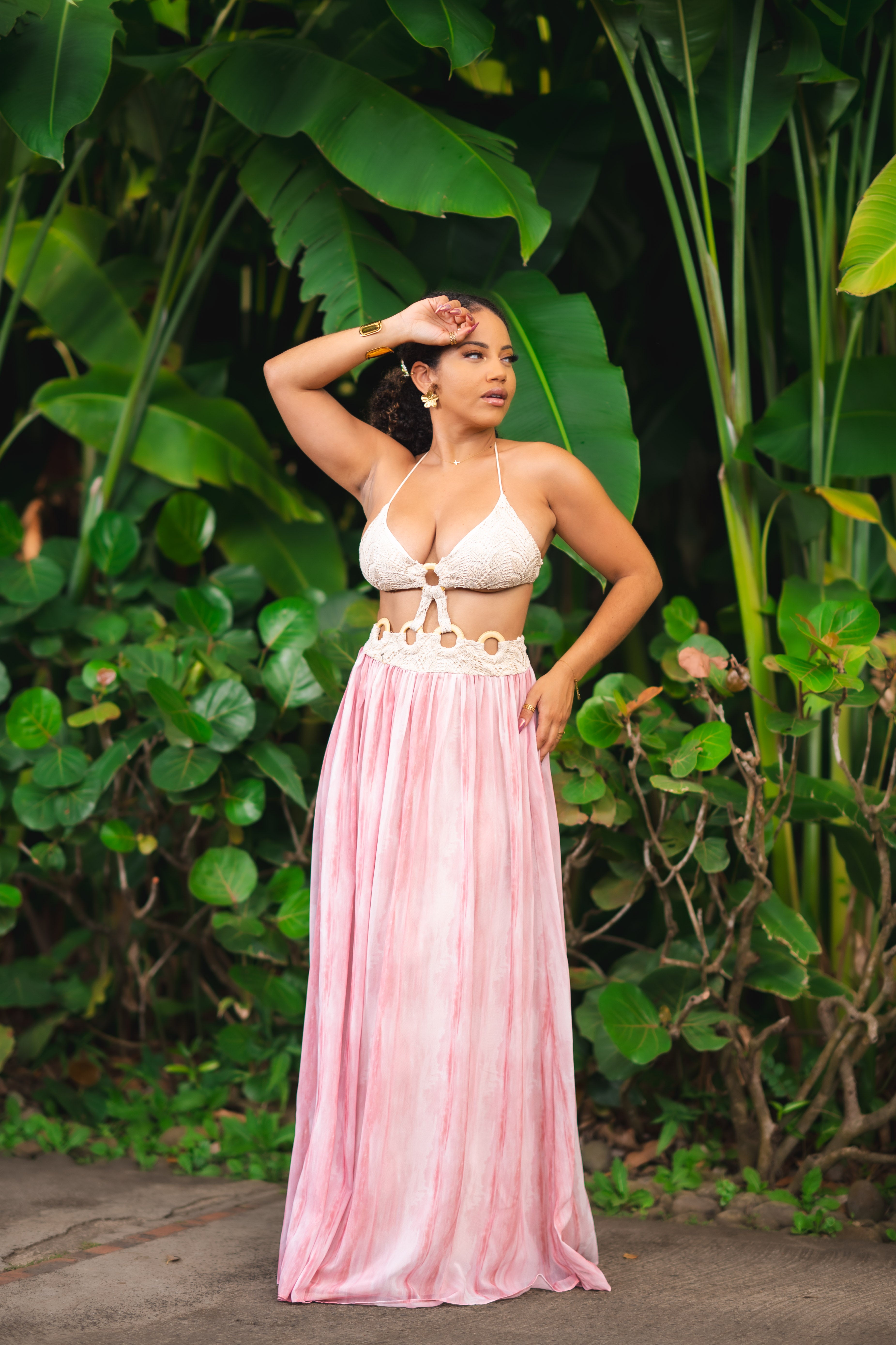 Blush Sand  - robe longue rose pastel