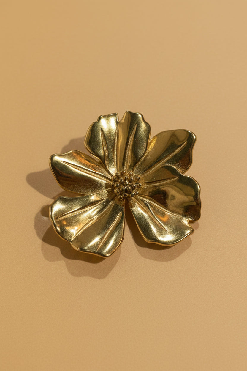 Olivia - Broche fleur en acier inoxydable