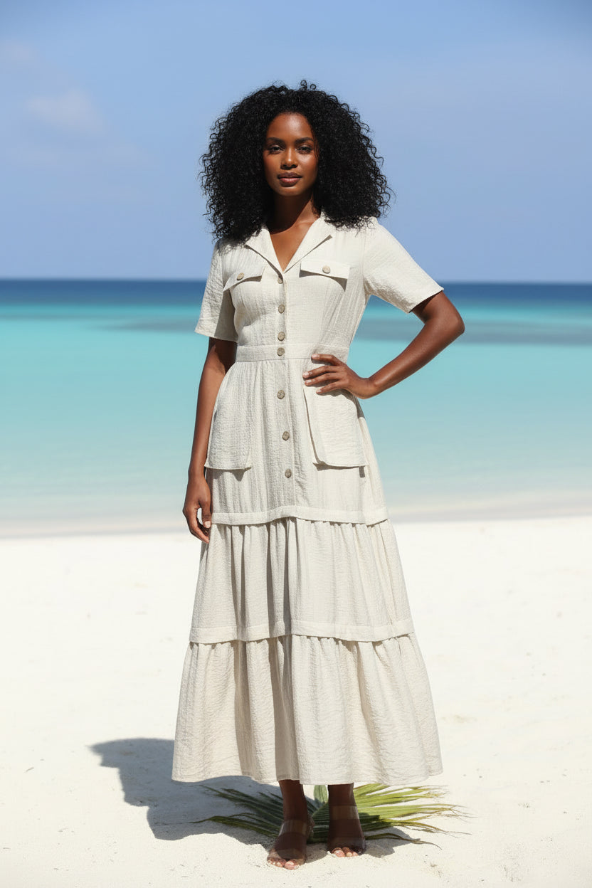 Going on a trip - Robe longue beige