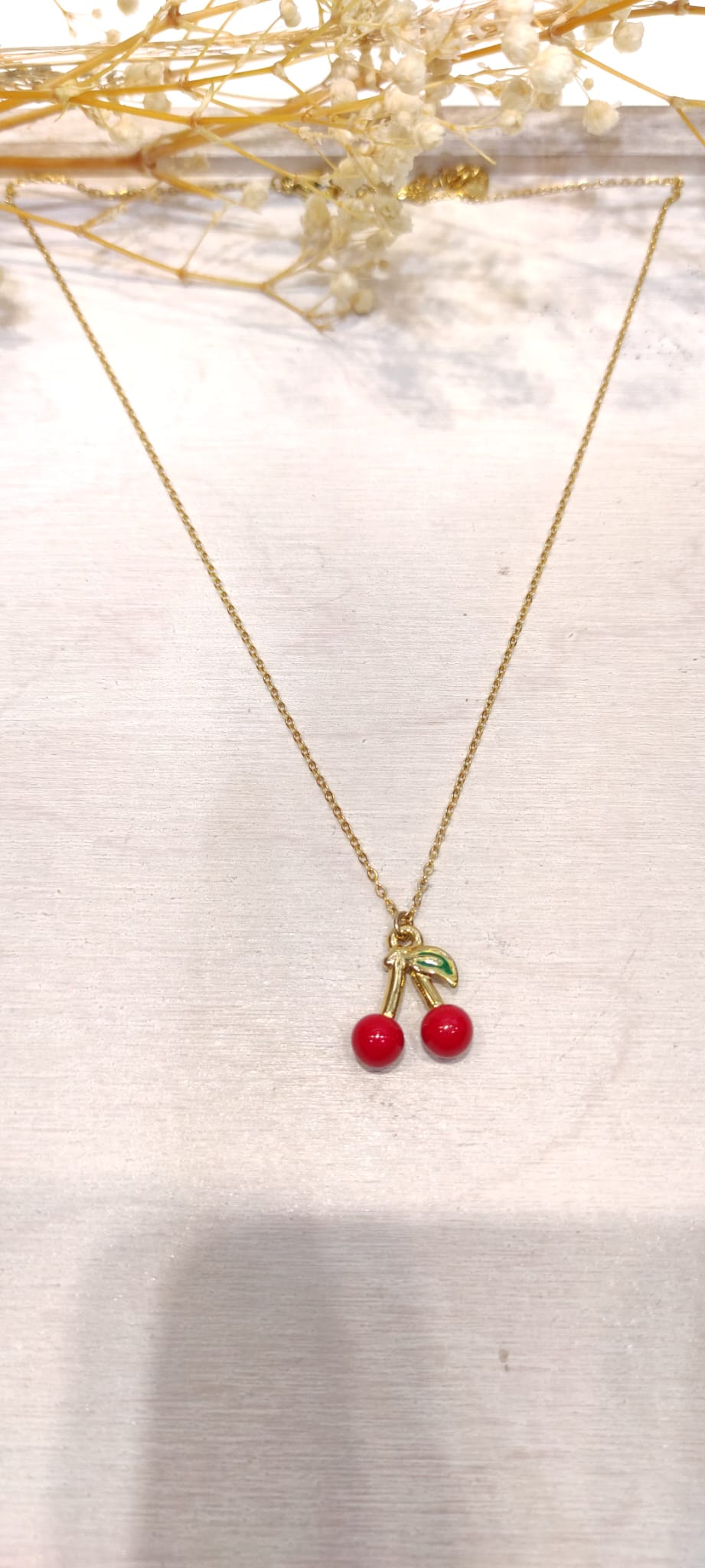 Cherry baby - Collier ras de cou cerises