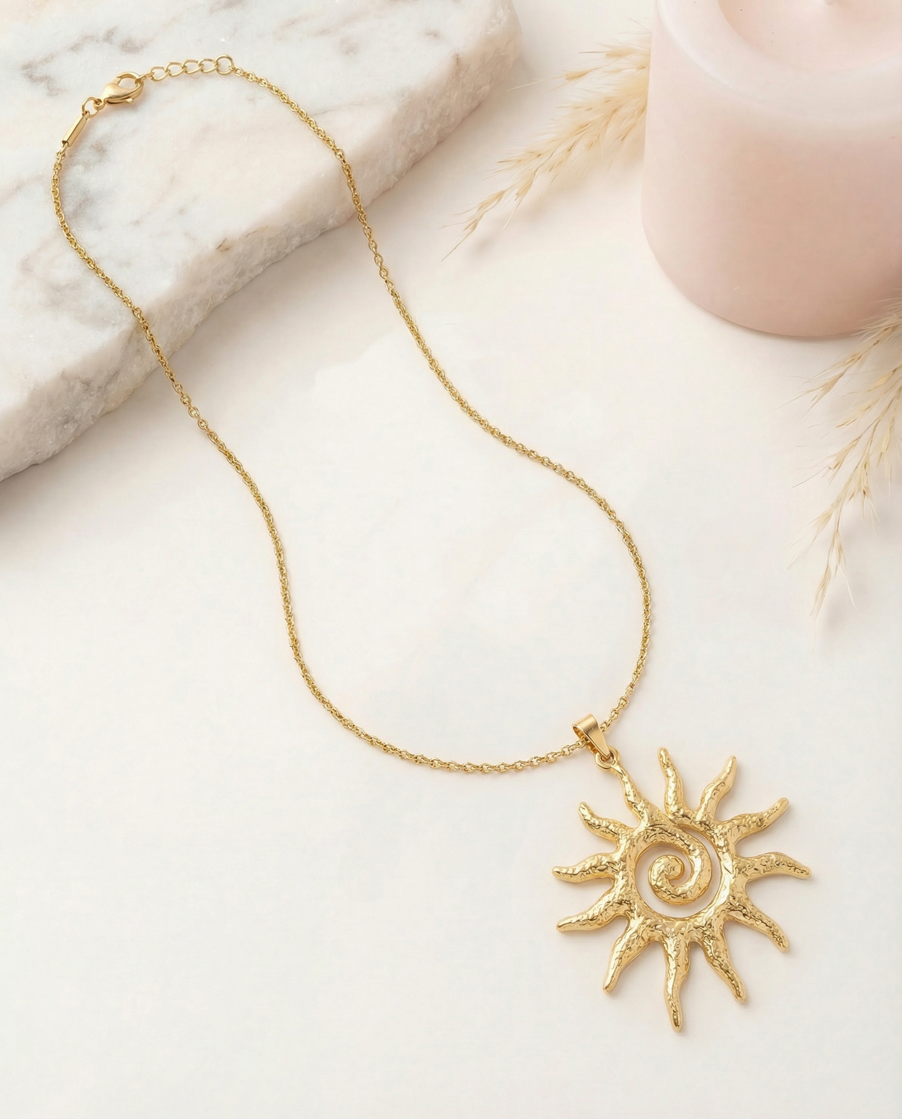Astral queen - Collier soleil en acier inoxydable